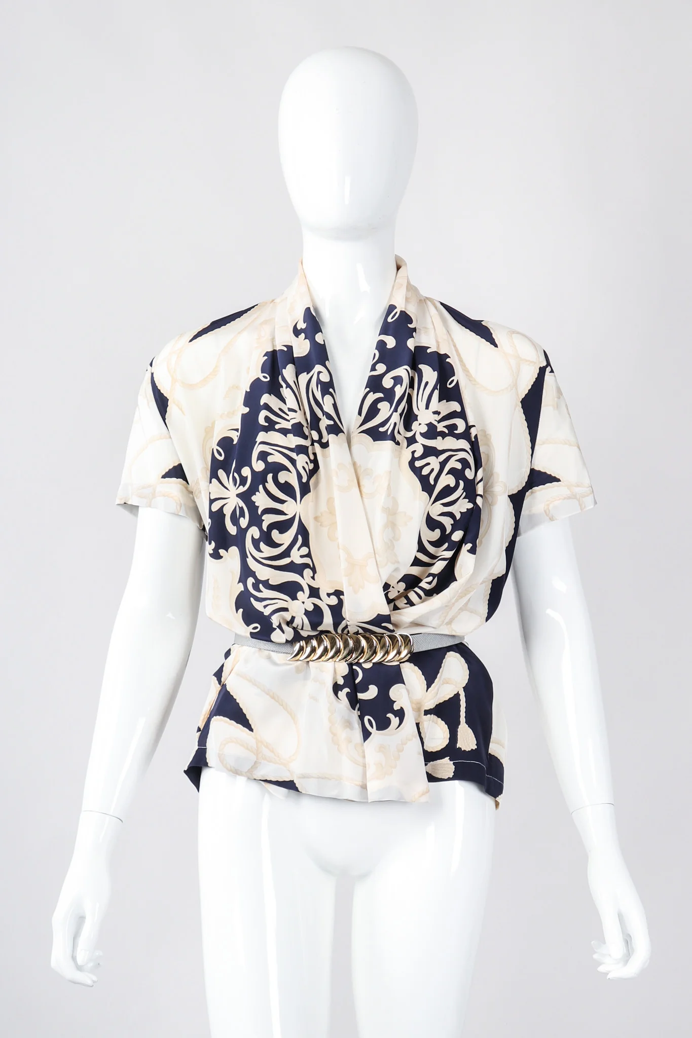 Rope Print Silk Jacket & Blouse Set - Image 21
