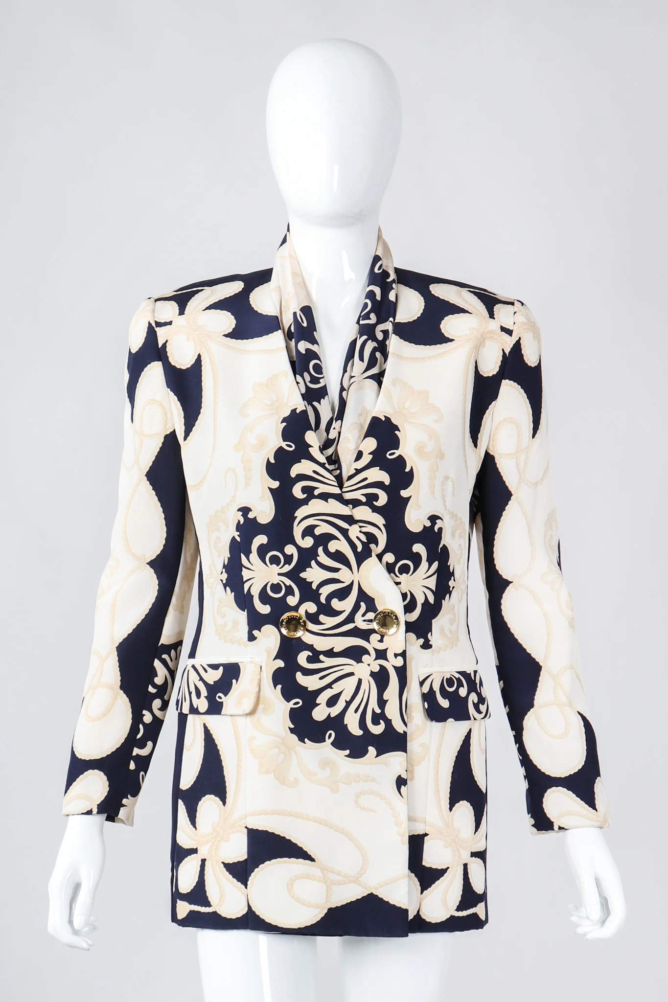Rope Print Silk Jacket & Blouse Set - Image 3