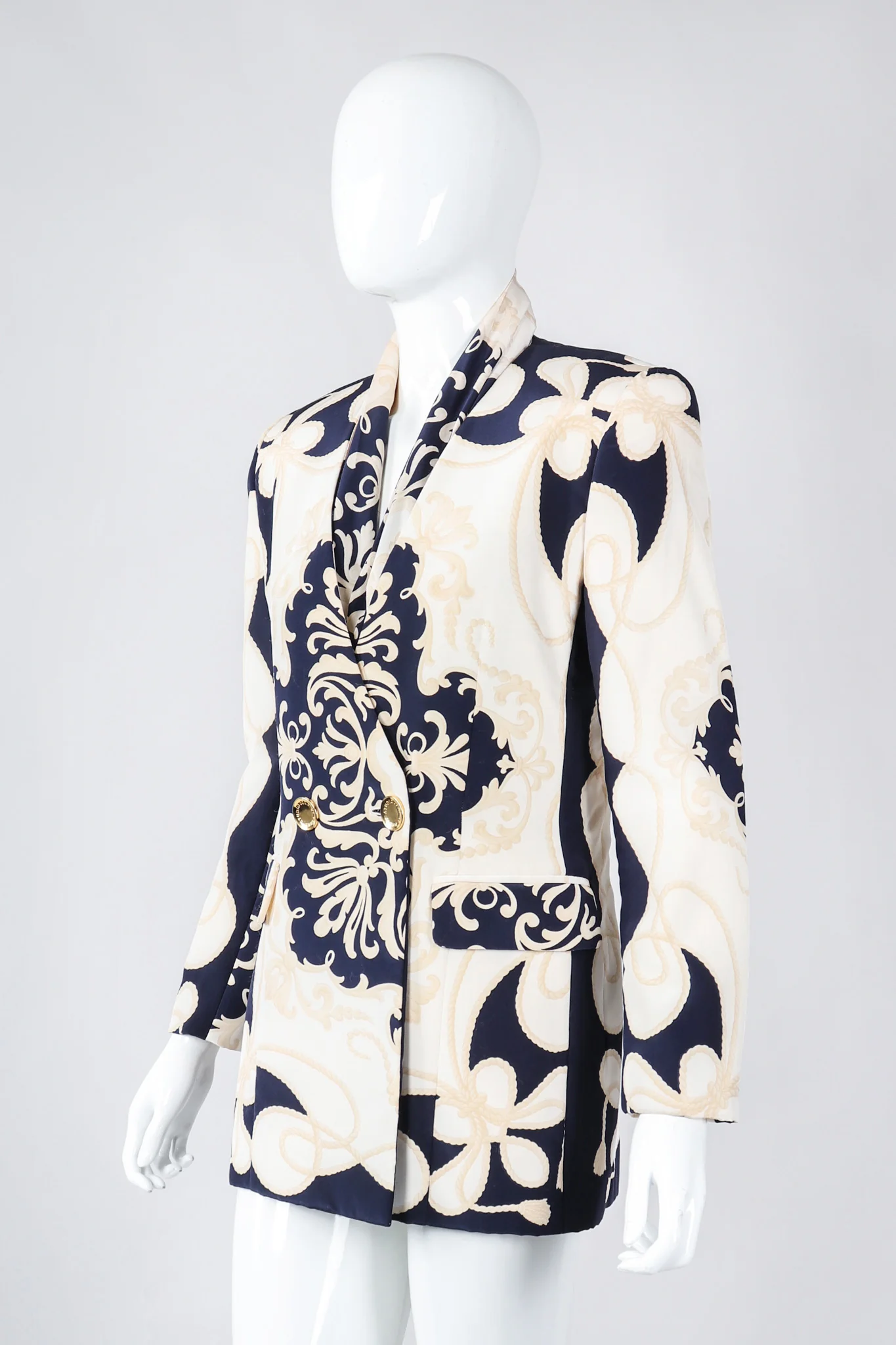 Rope Print Silk Jacket & Blouse Set - Image 4