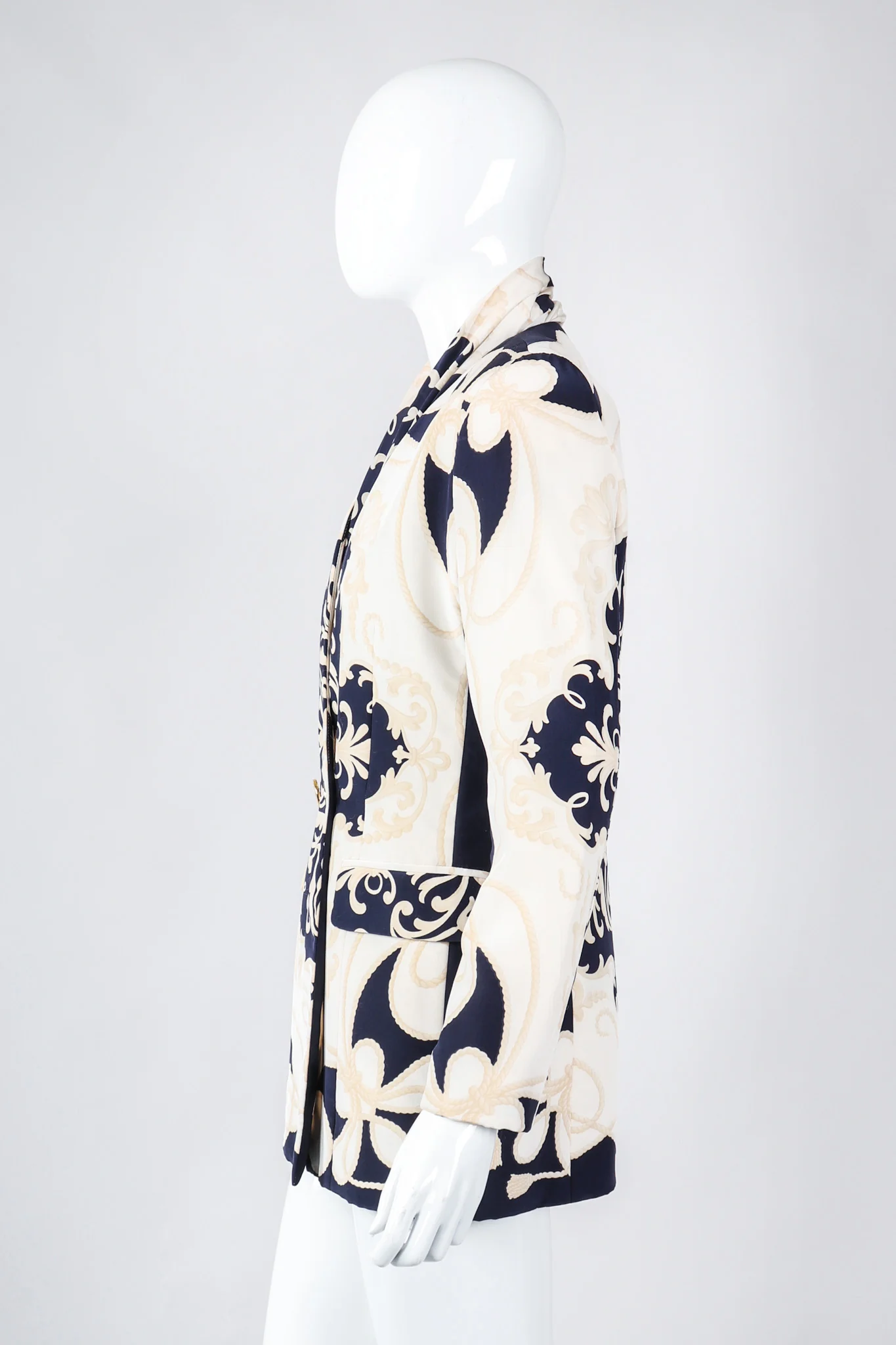 Rope Print Silk Jacket & Blouse Set - Image 5