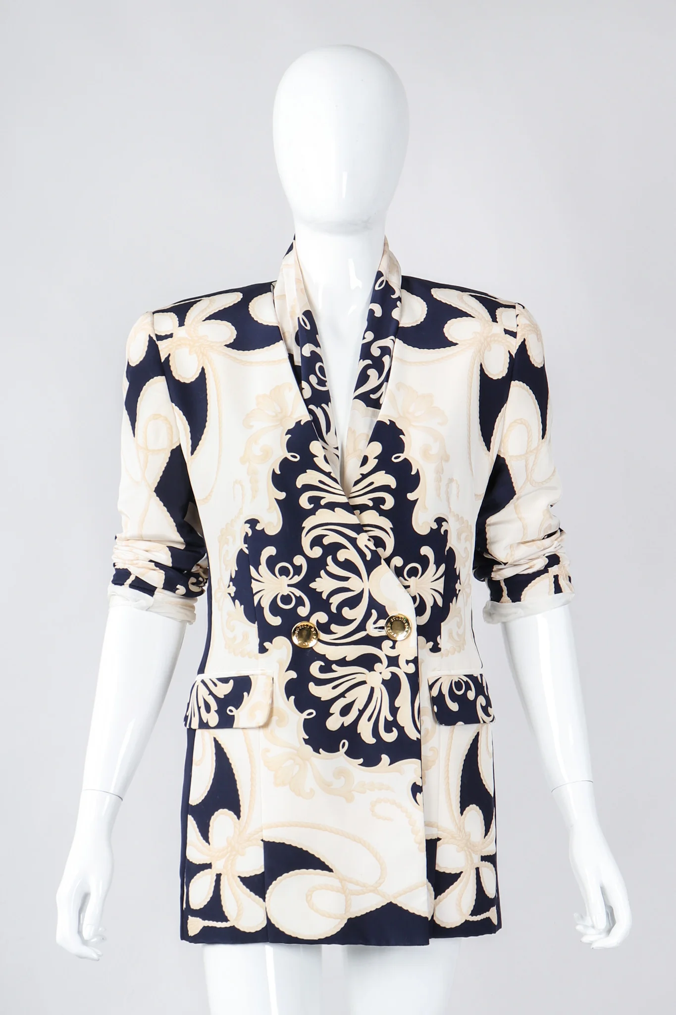 Rope Print Silk Jacket & Blouse Set - Image 8