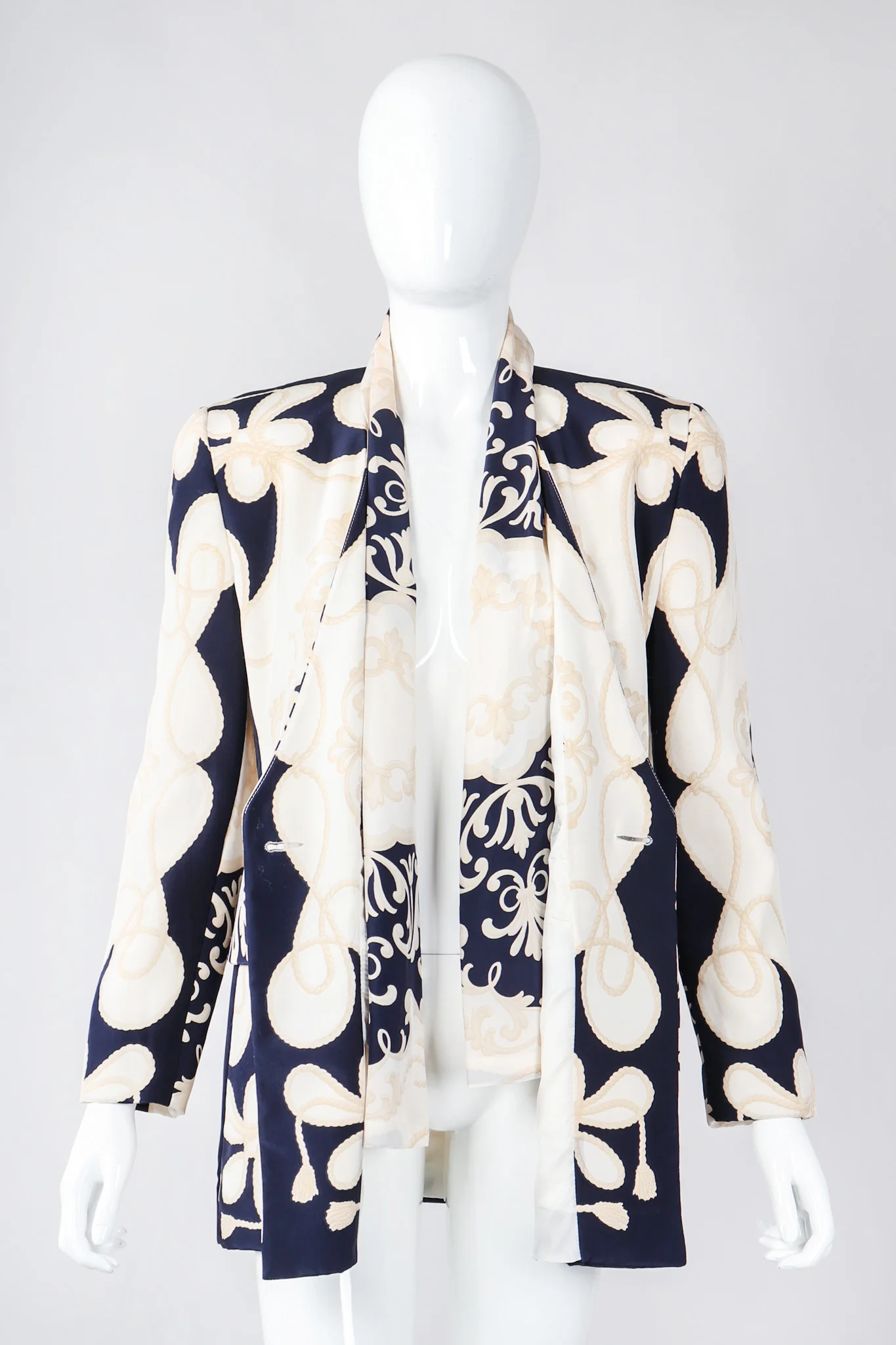 Rope Print Silk Jacket & Blouse Set - Image 9