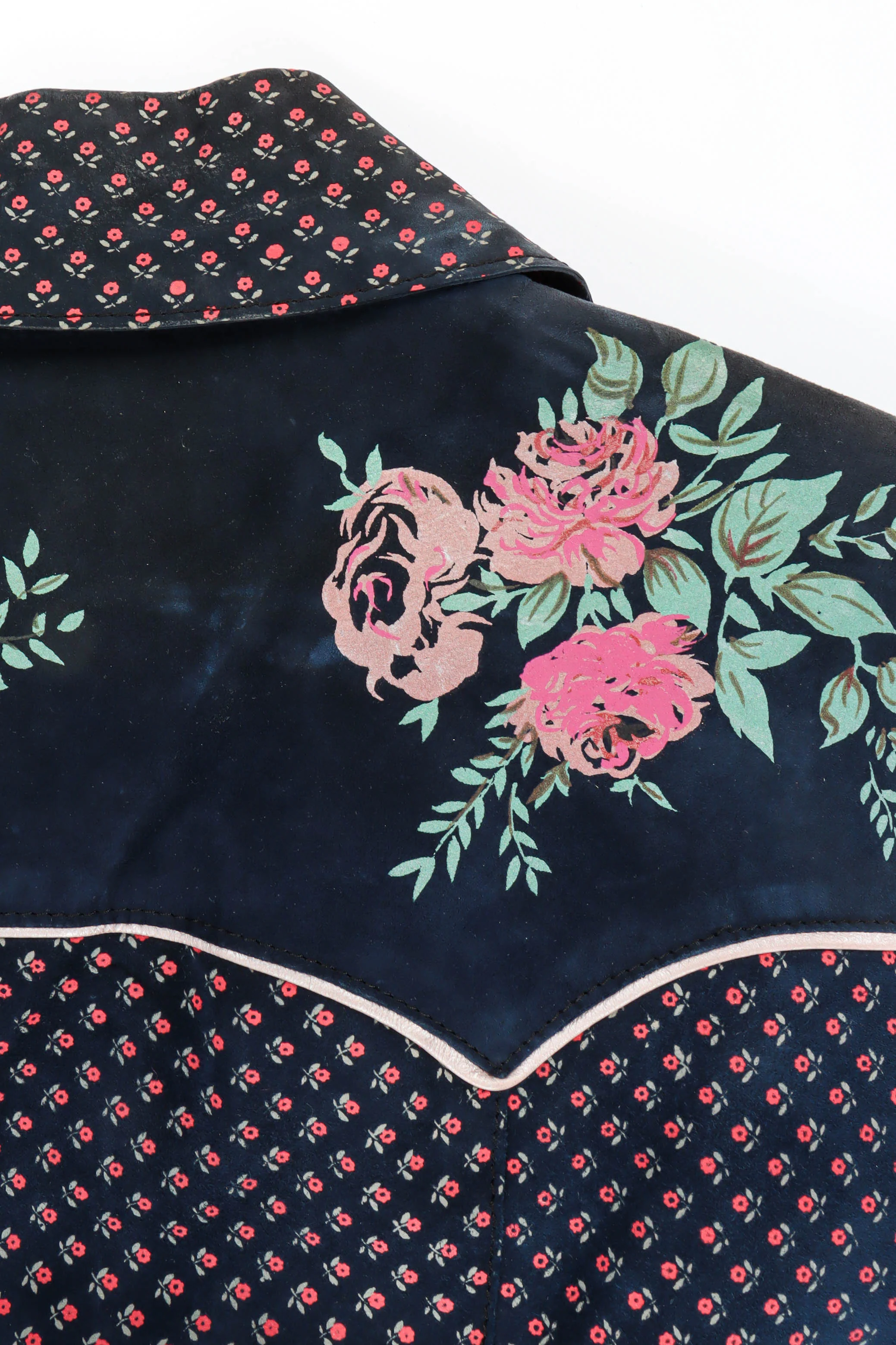 Rose Floral Leather Shirt - Image 6