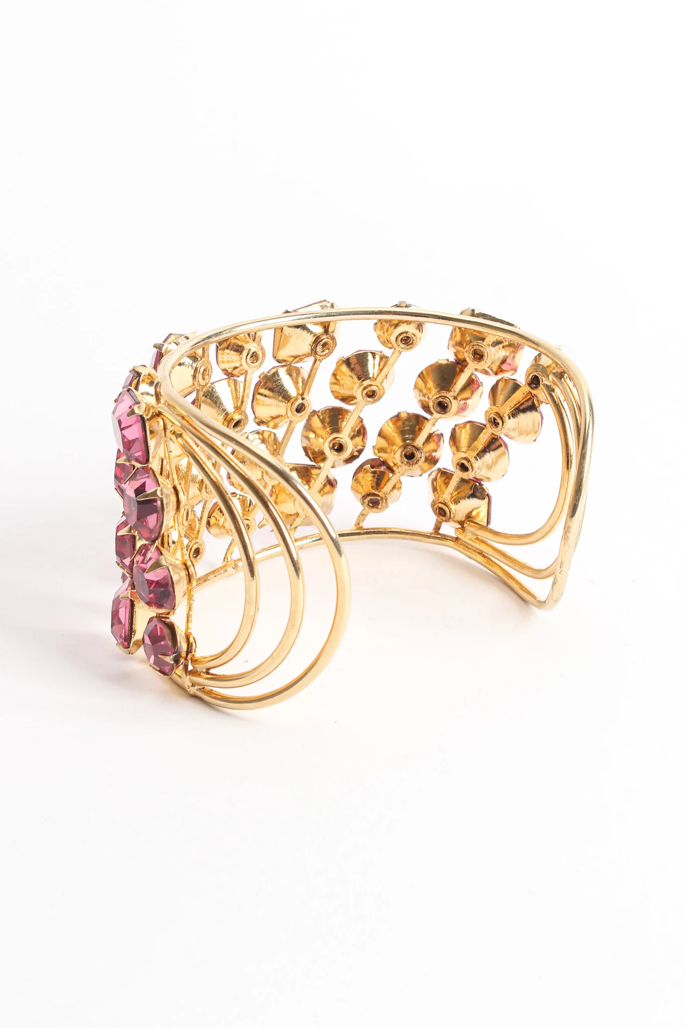 Rose Pink Crystal Wire Cuff - Image 4