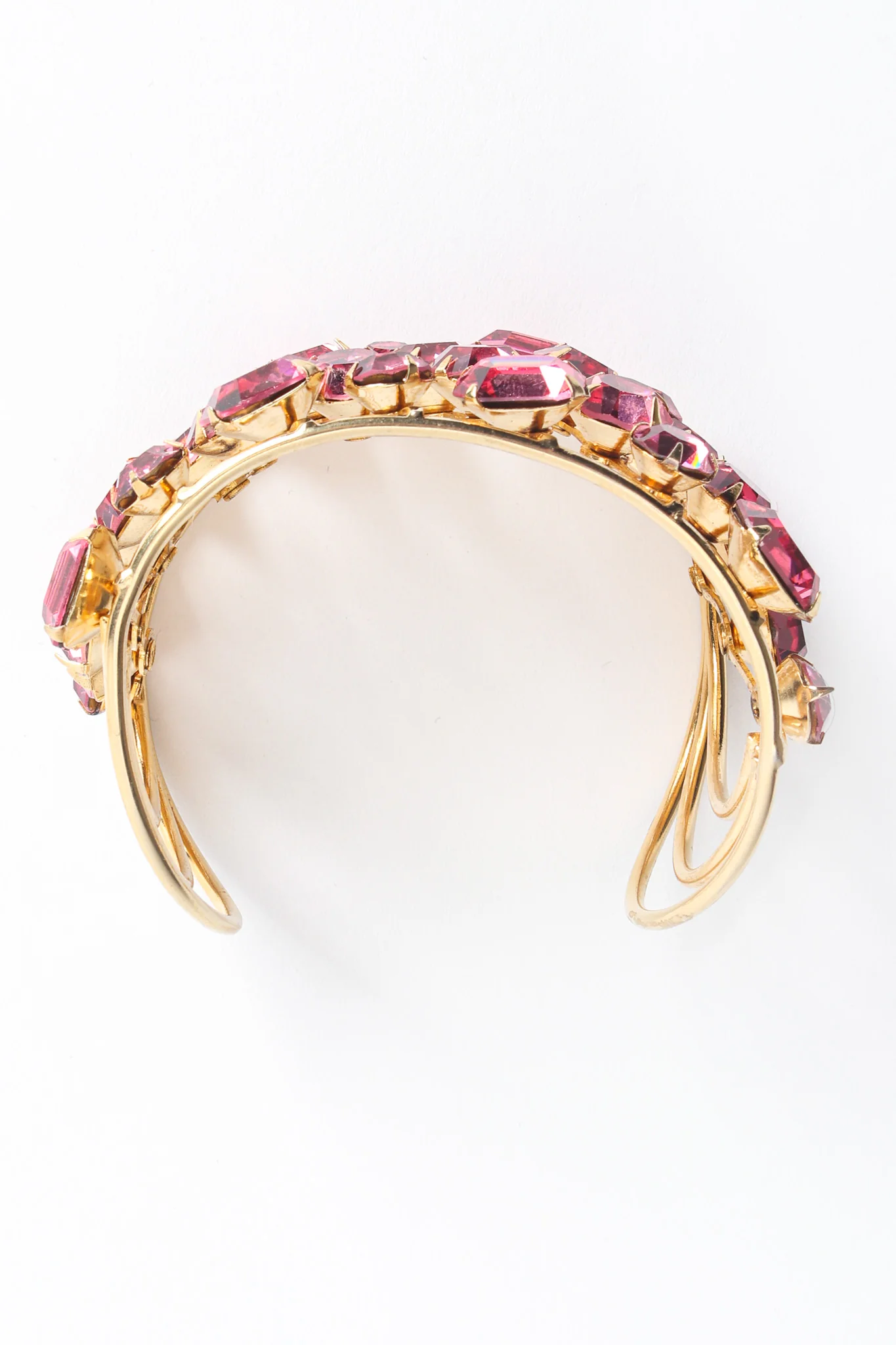 Rose Pink Crystal Wire Cuff - Image 6
