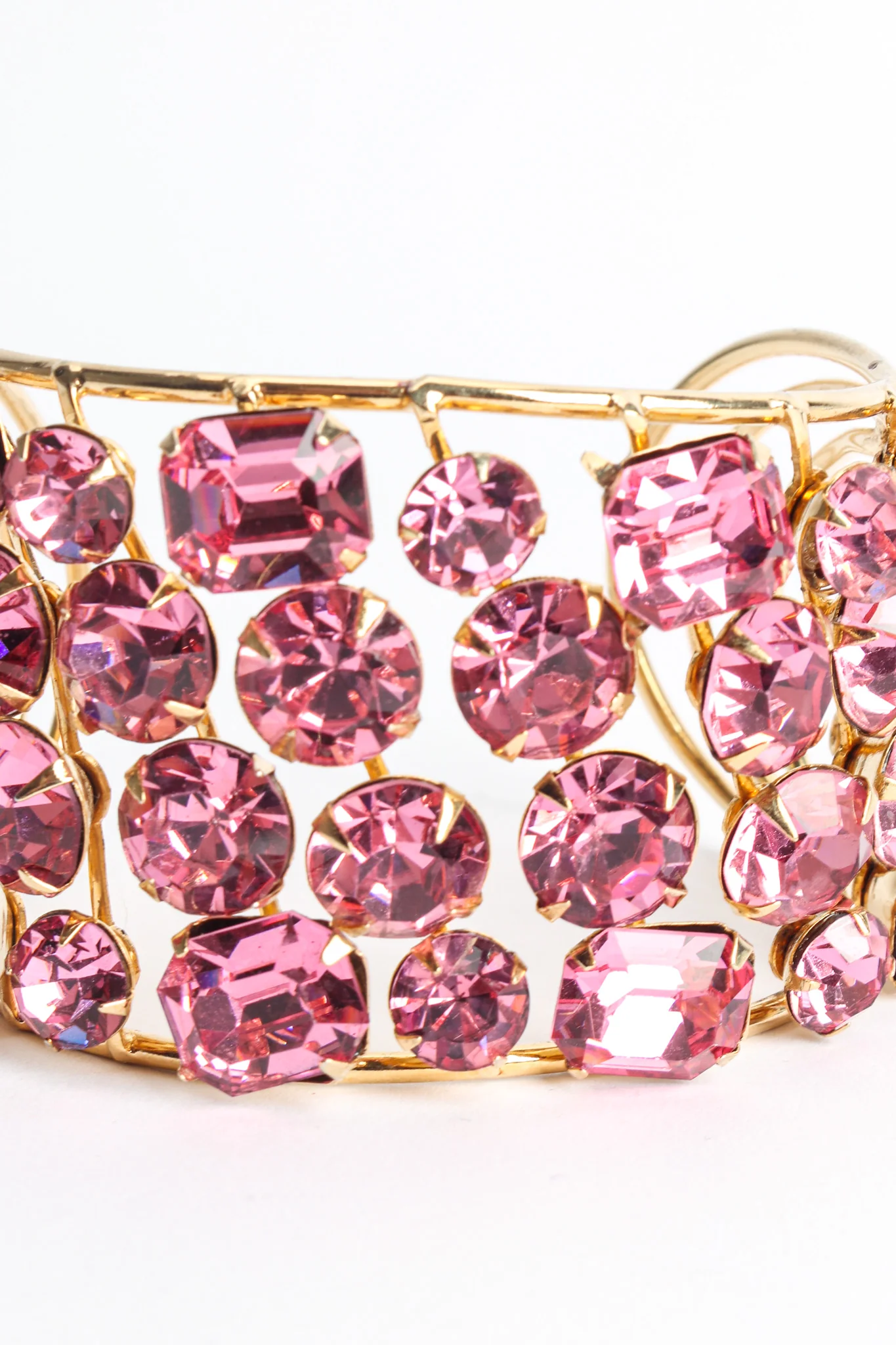 Rose Pink Crystal Wire Cuff - Image 7