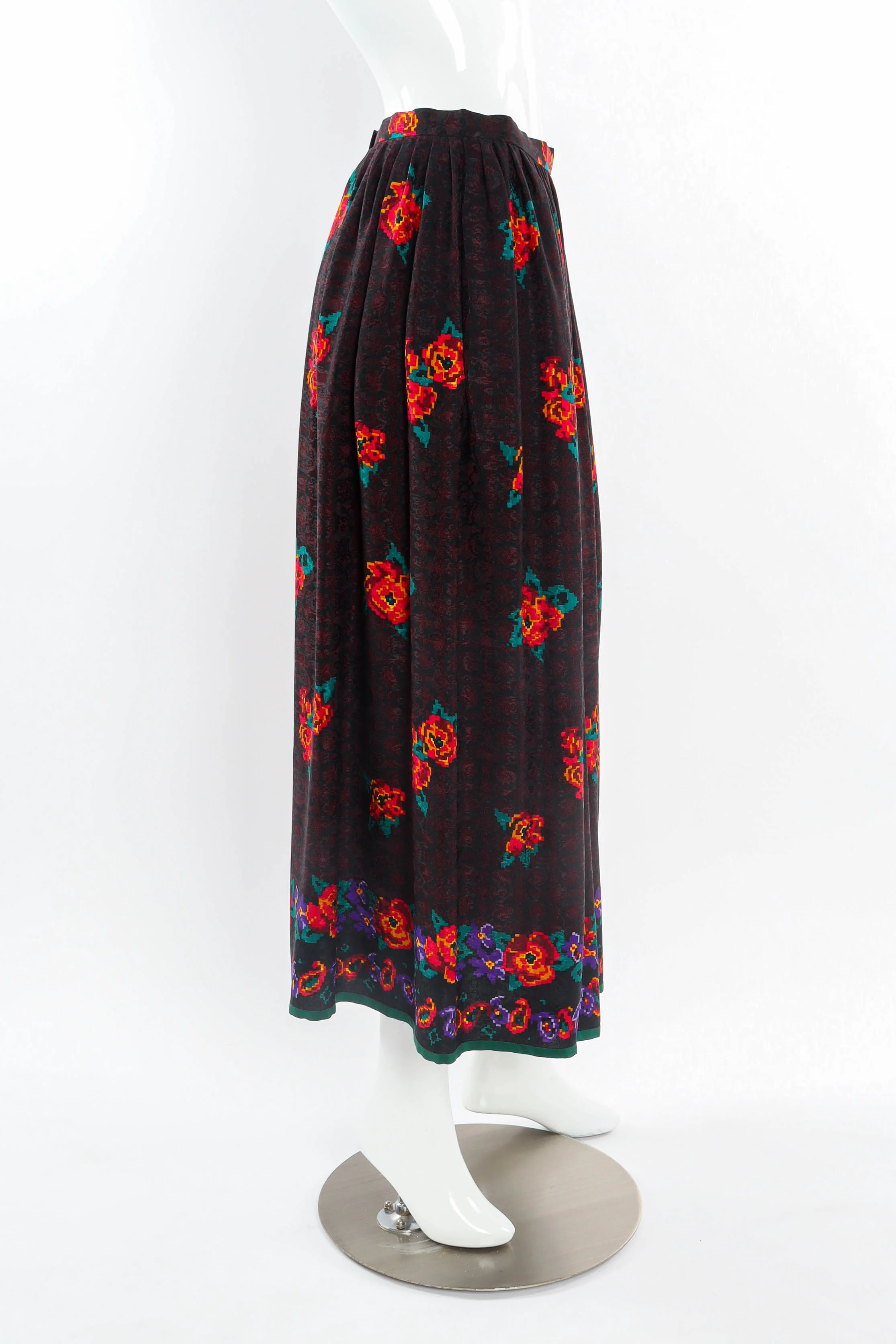 Rose Pixel Floral Skirt - Image 2