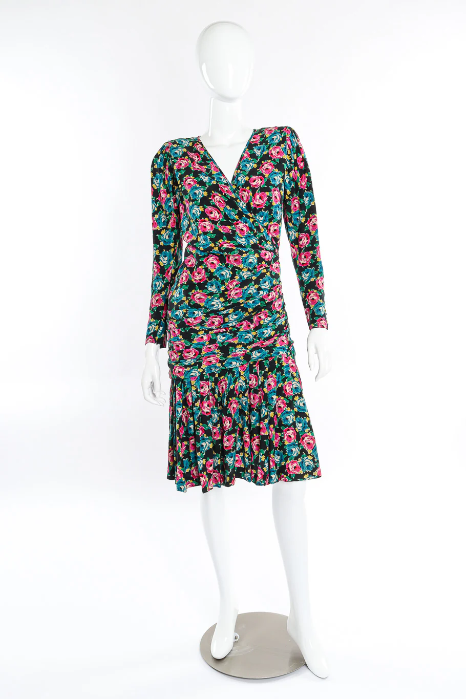 Rose Print Silk Dress