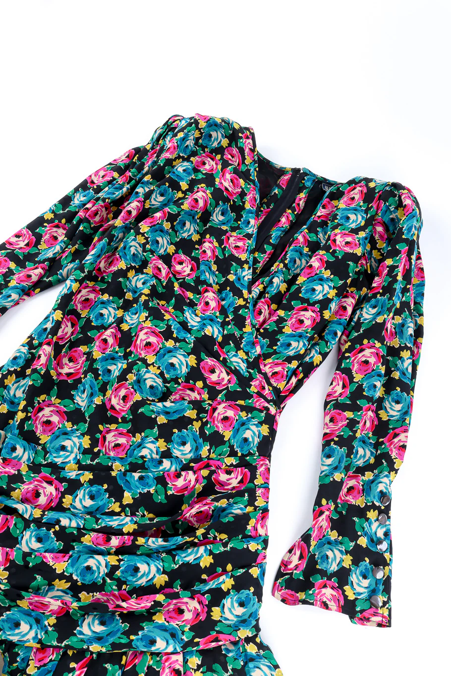 Rose Print Silk Dress - Image 6