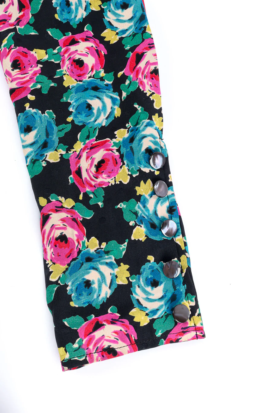 Rose Print Silk Dress - Image 7