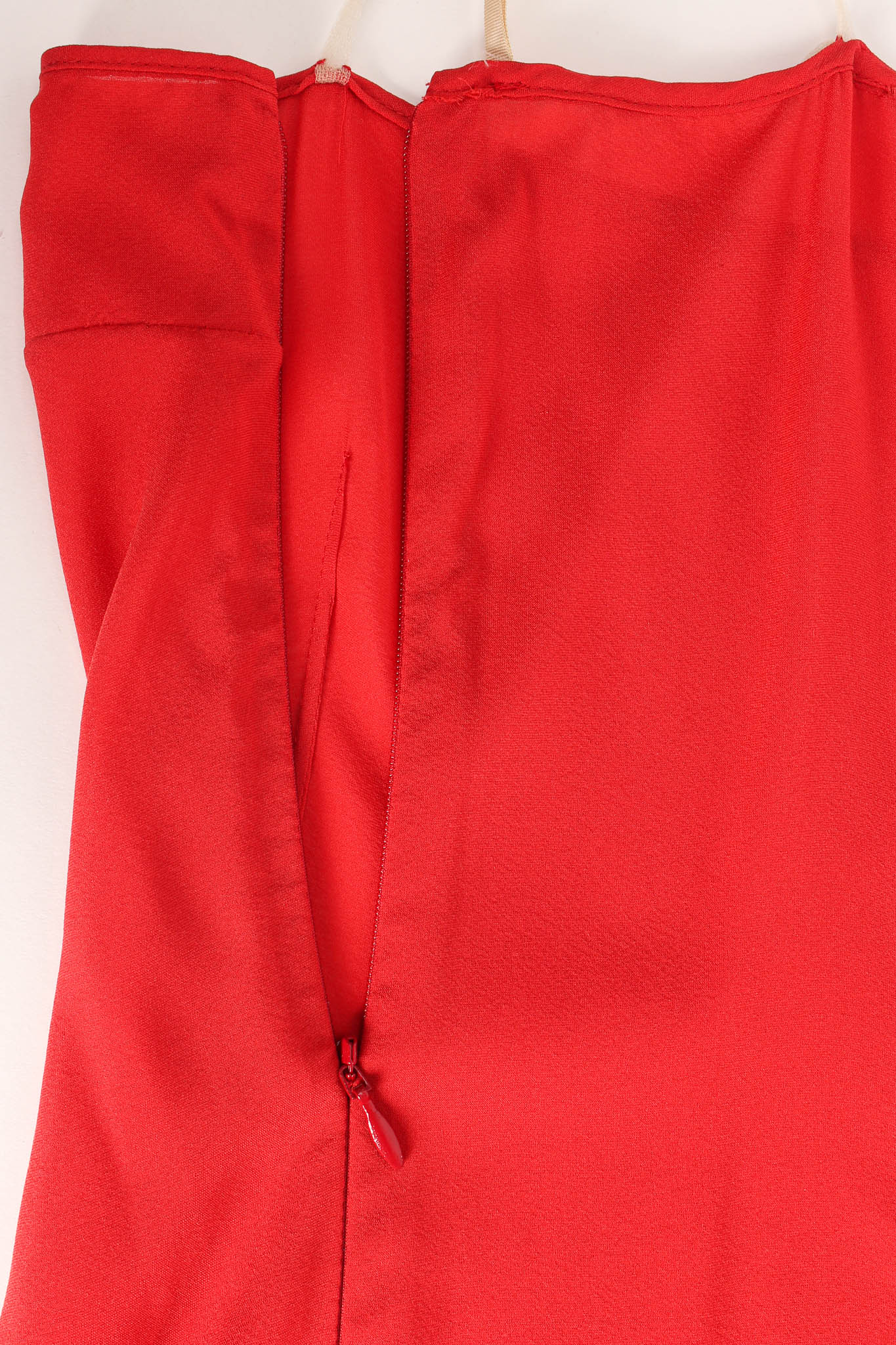 Rose Flocked Velvet Silk Panel Dress - Image 12