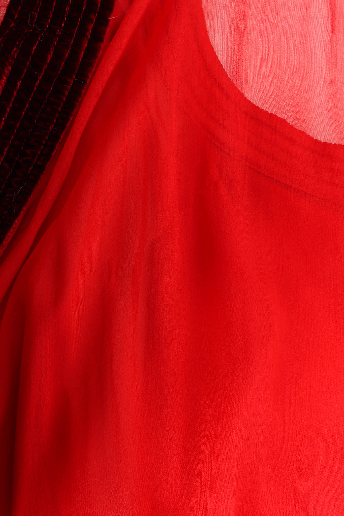 Rose Flocked Velvet Silk Panel Dress - Image 14