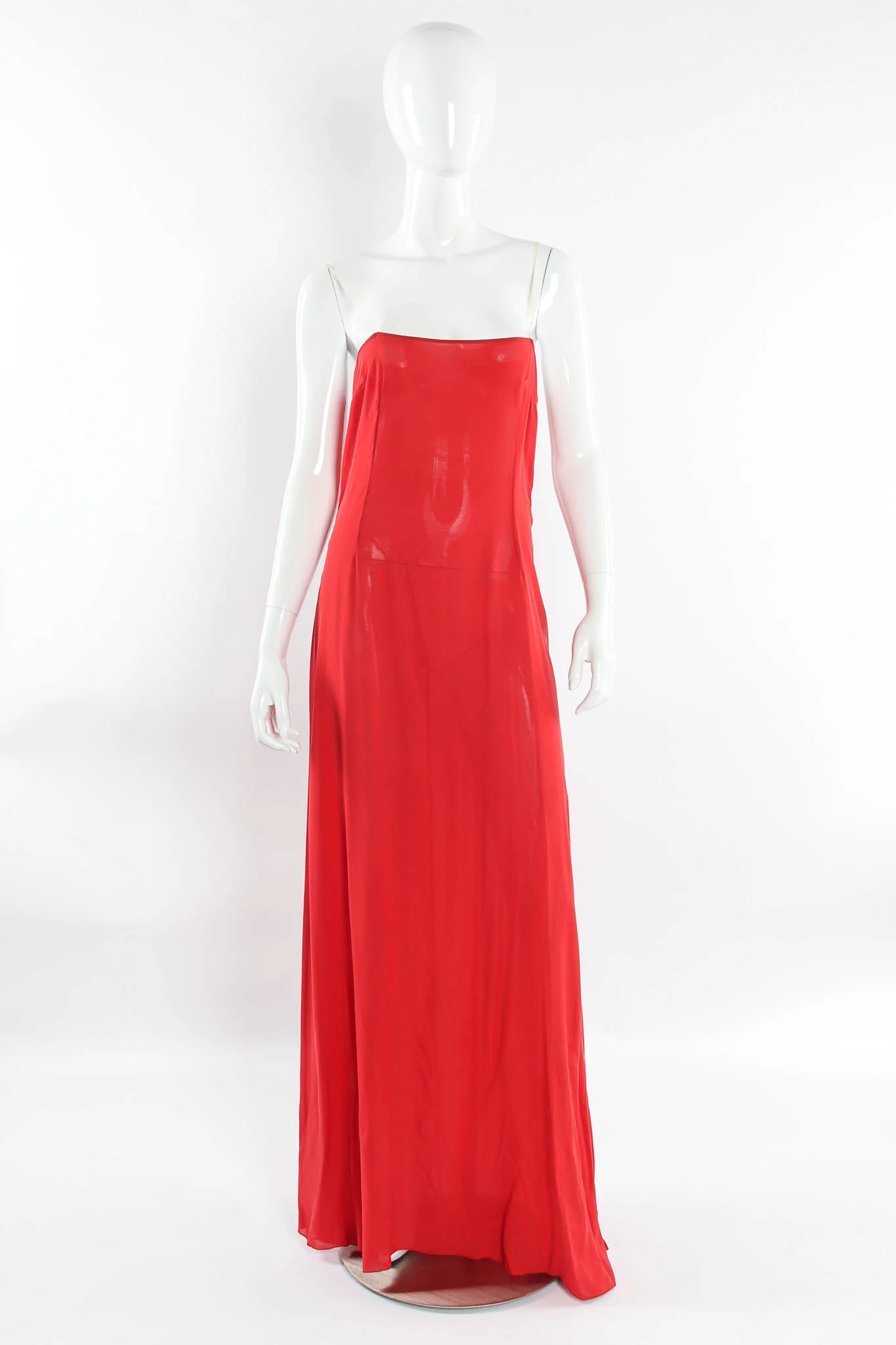 Rose Flocked Velvet Silk Panel Dress - Image 6
