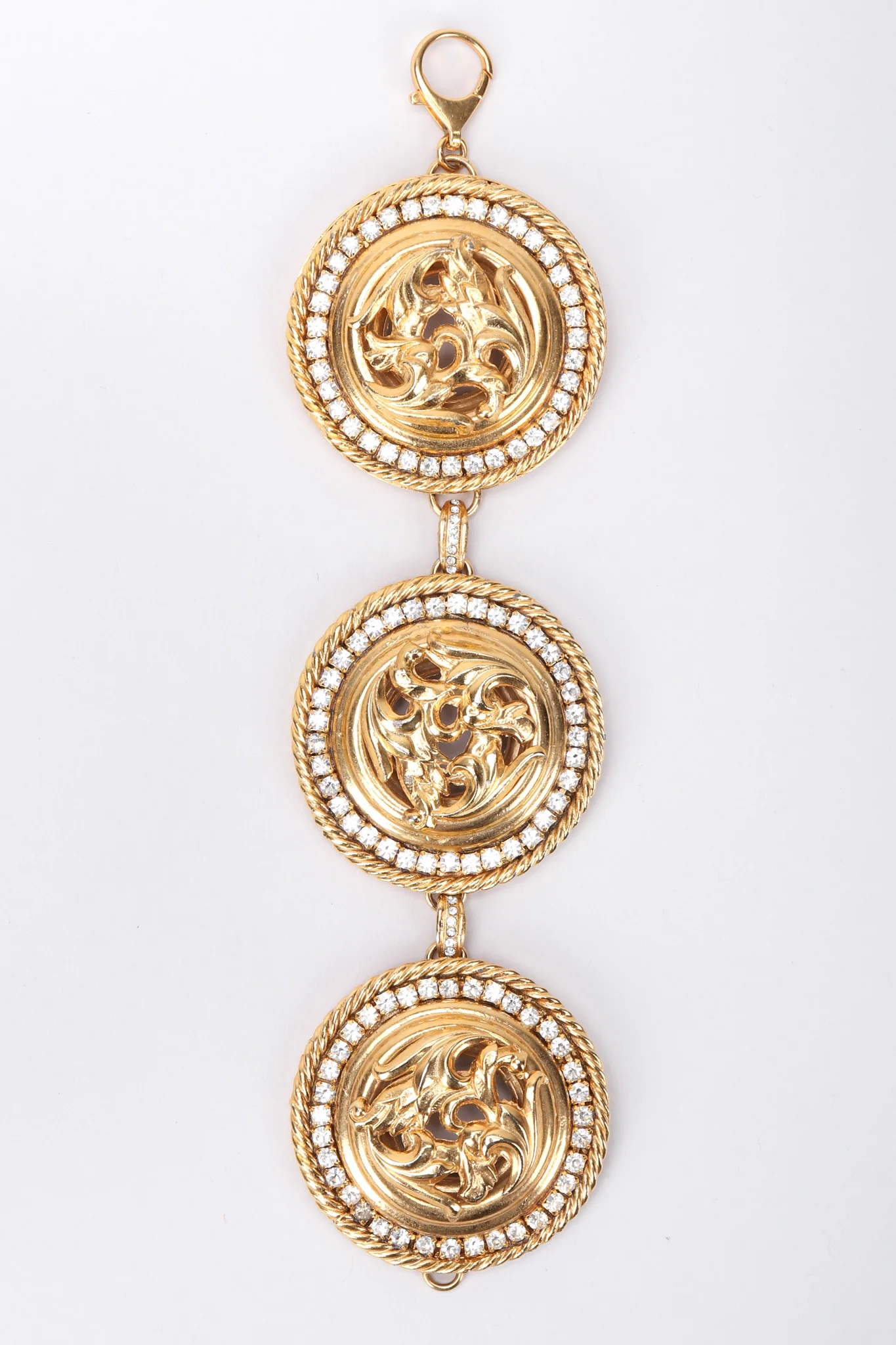 Round Metal Rhinestone Bracelet - Image 3