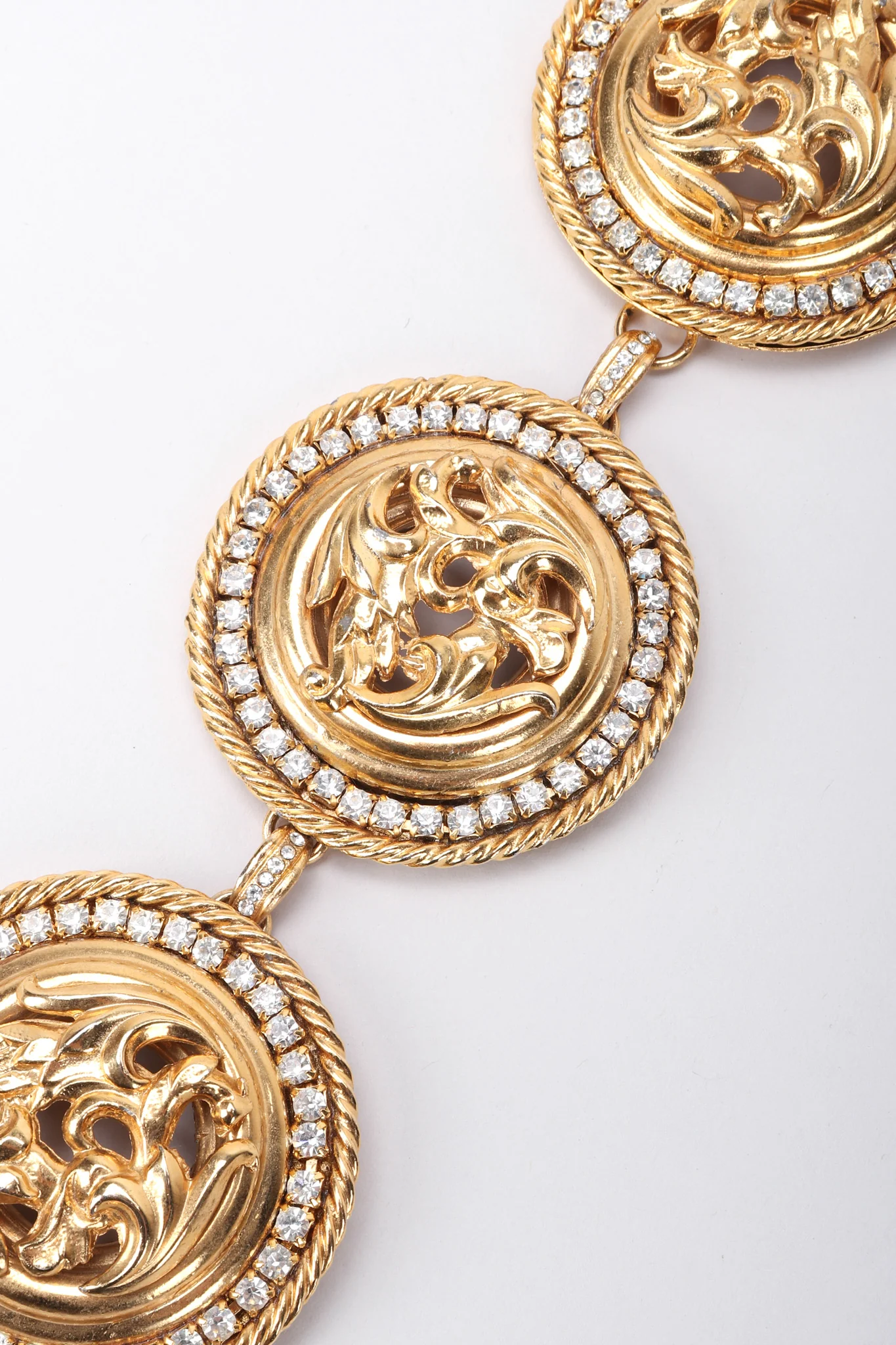 Round Metal Rhinestone Bracelet - Image 4