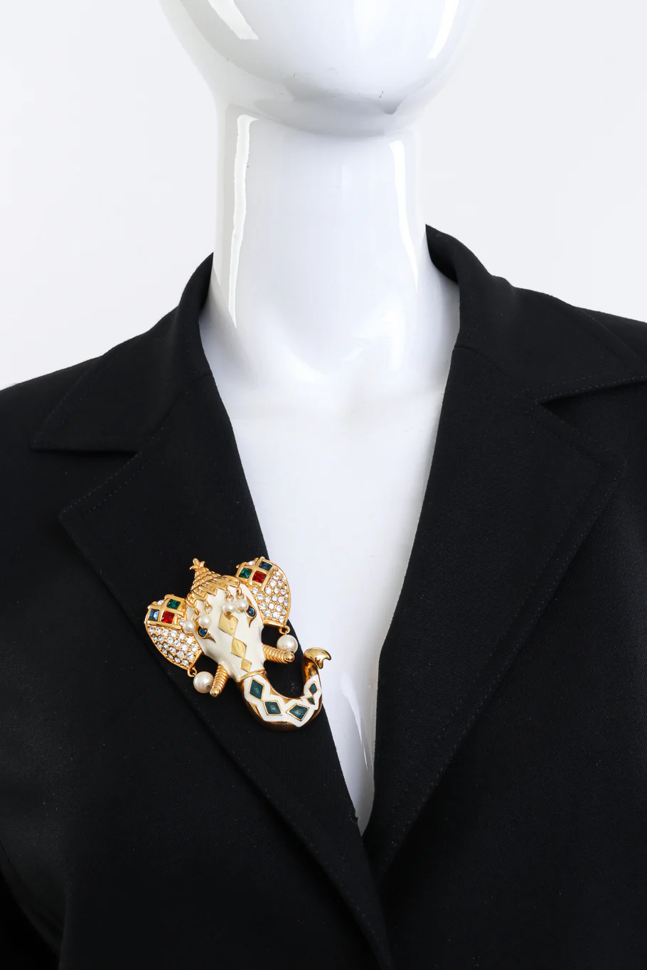 Royal Maharaja Enamel Elephant Brooch - Image 3