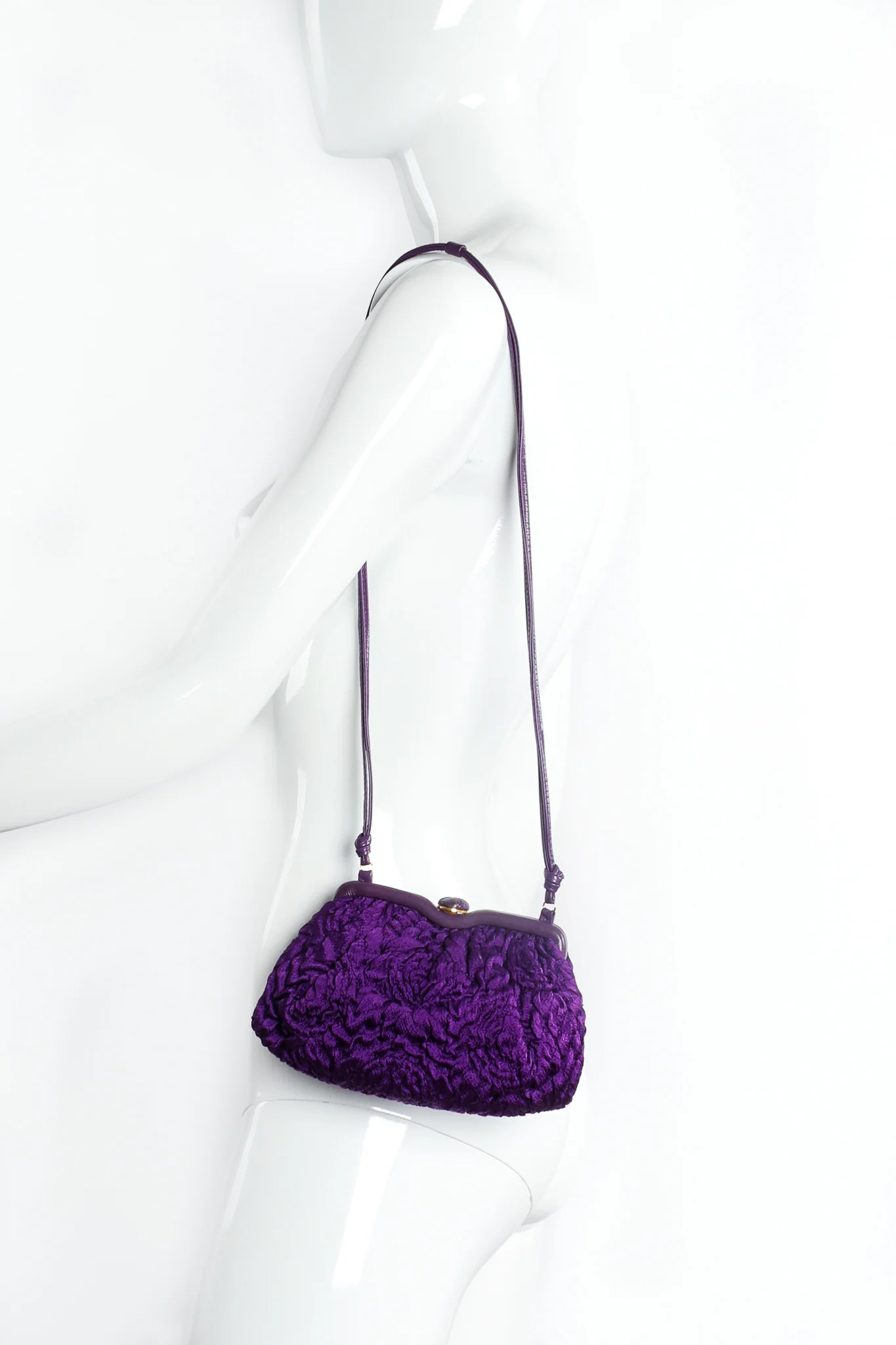 Royal Ruched Satin Shoulder Bag - Image 2