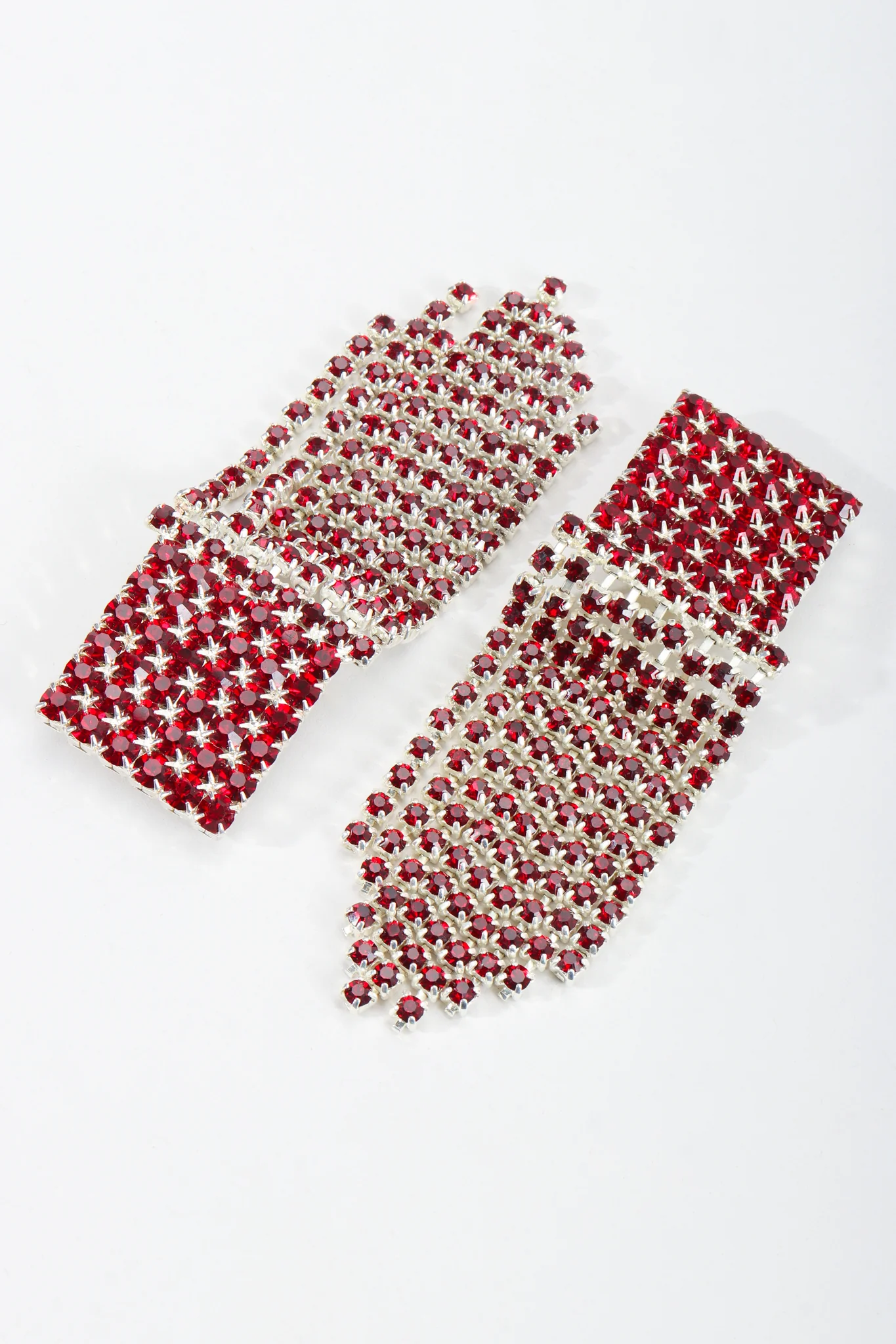 Ruby Rhinestone Fringe Earrings - Image 4