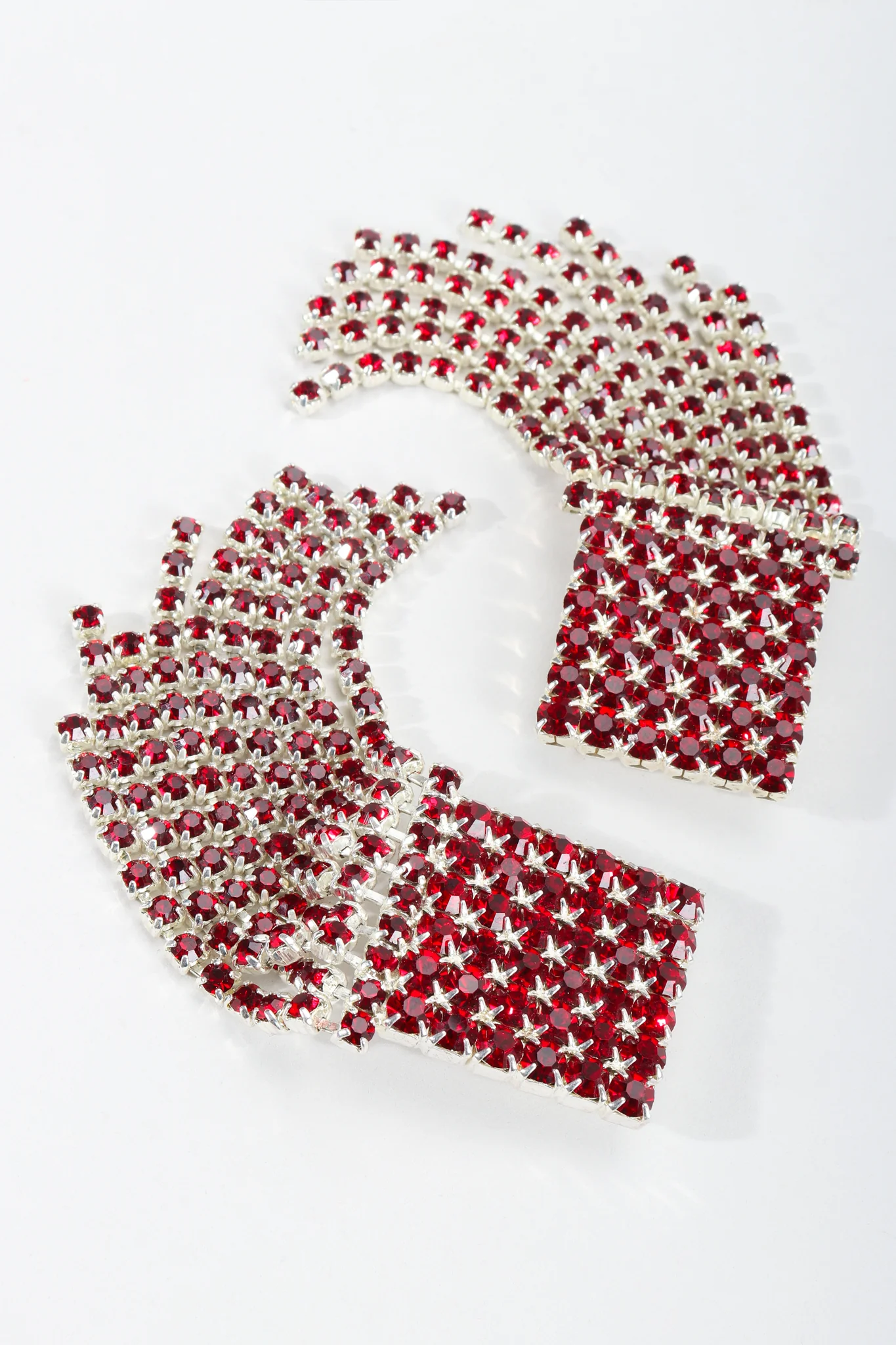 Ruby Rhinestone Fringe Earrings - Image 5
