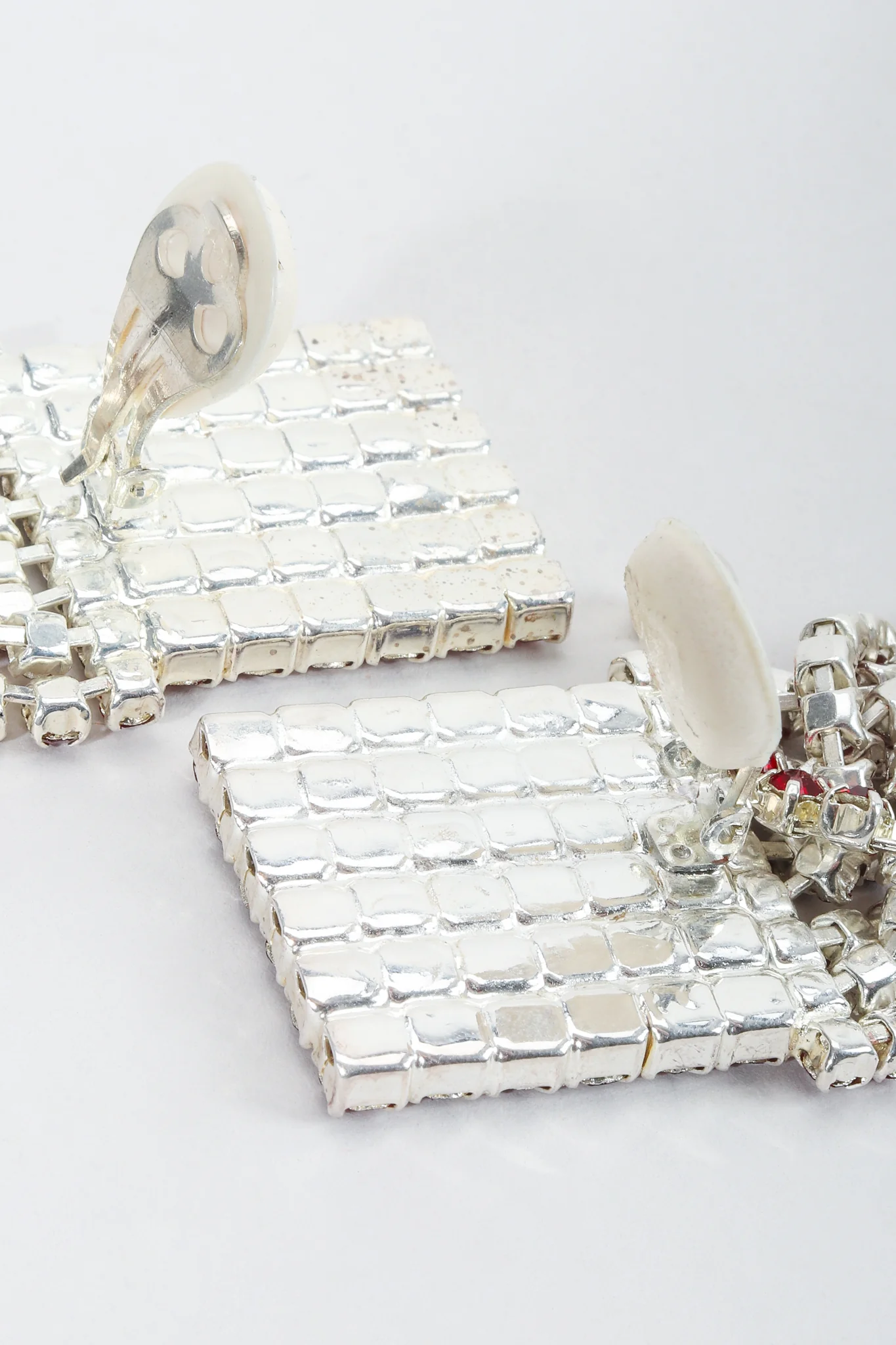 Ruby Rhinestone Fringe Earrings - Image 7