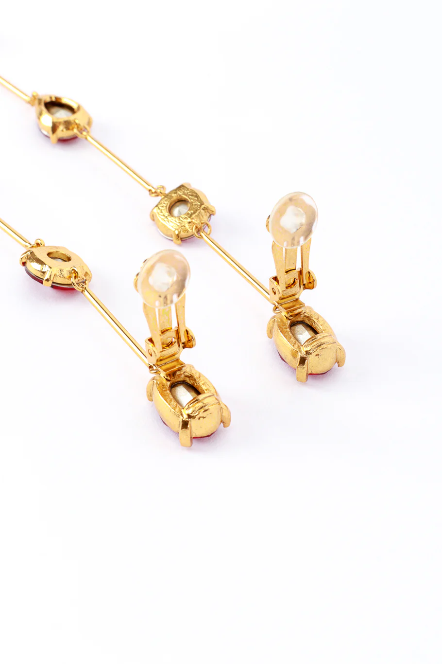 Ruby Shoulder Duster Bar Link Earrings - Image 4
