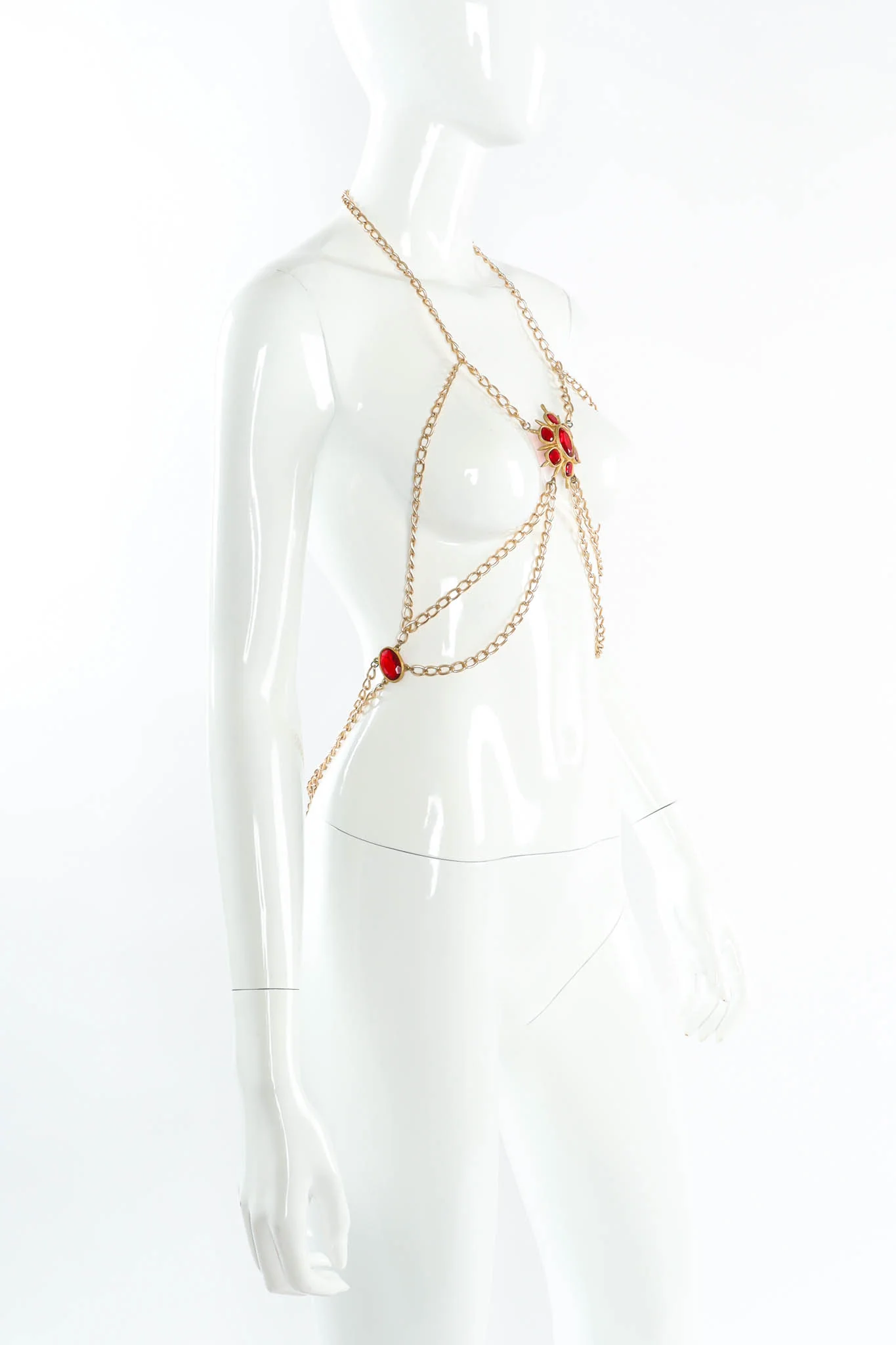 Ruby Stone Bra Chain Harness - Image 3