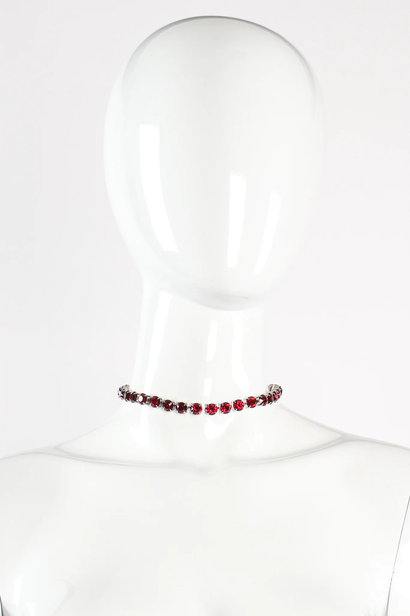 Ruby Crystal Strand Choker Necklace - Image 2