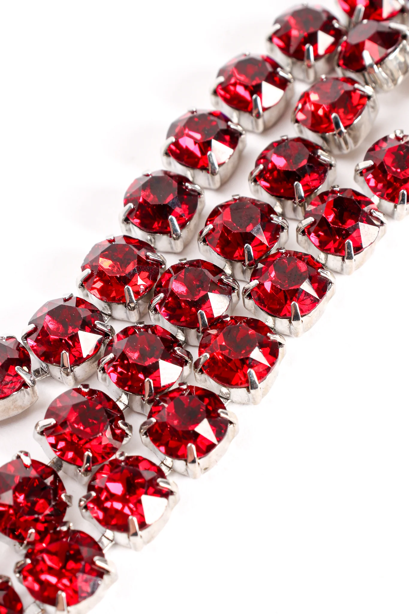 Ruby Crystal Strand Choker Necklace - Image 4