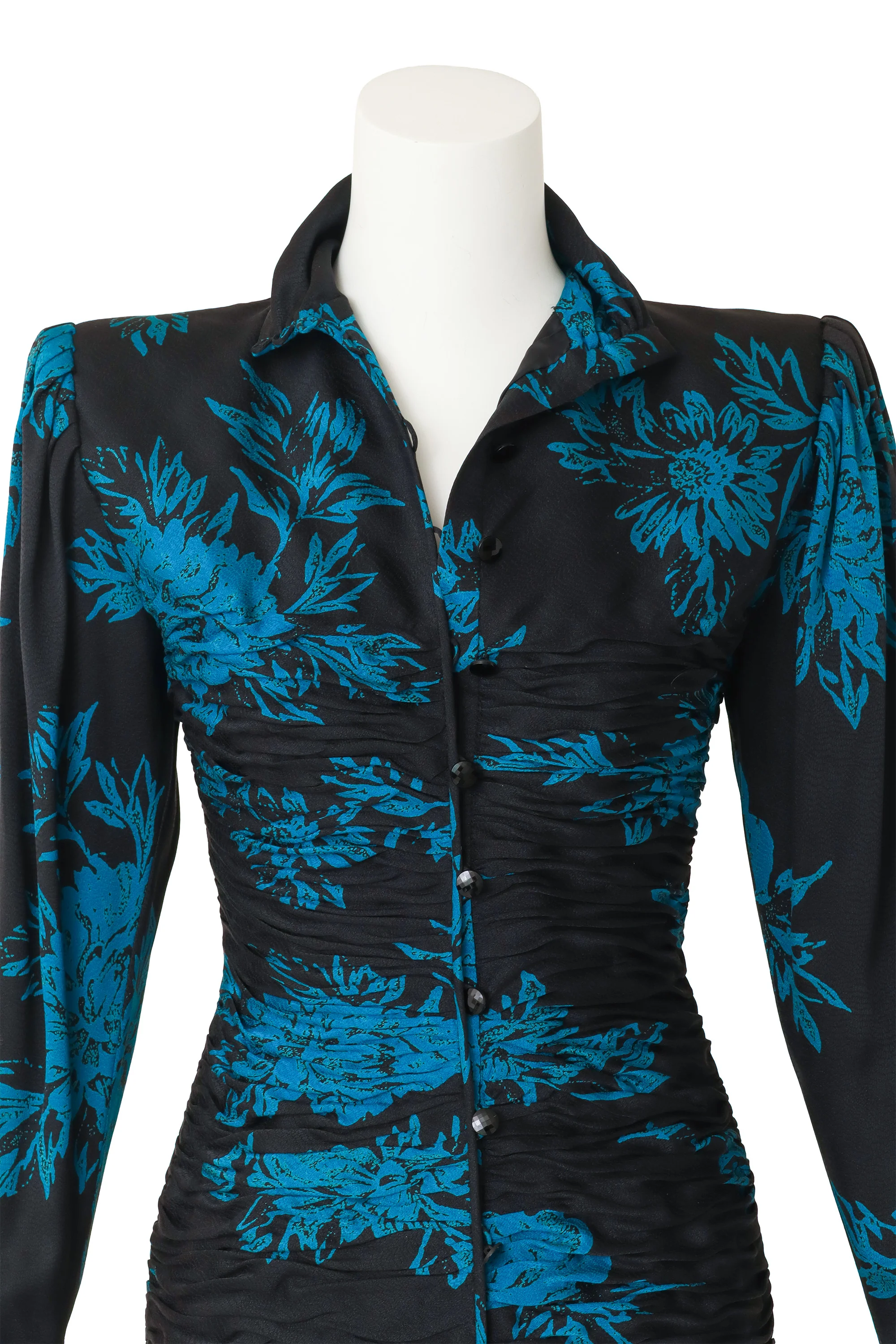 Ruched Floral Cocktail Dress - Image 2