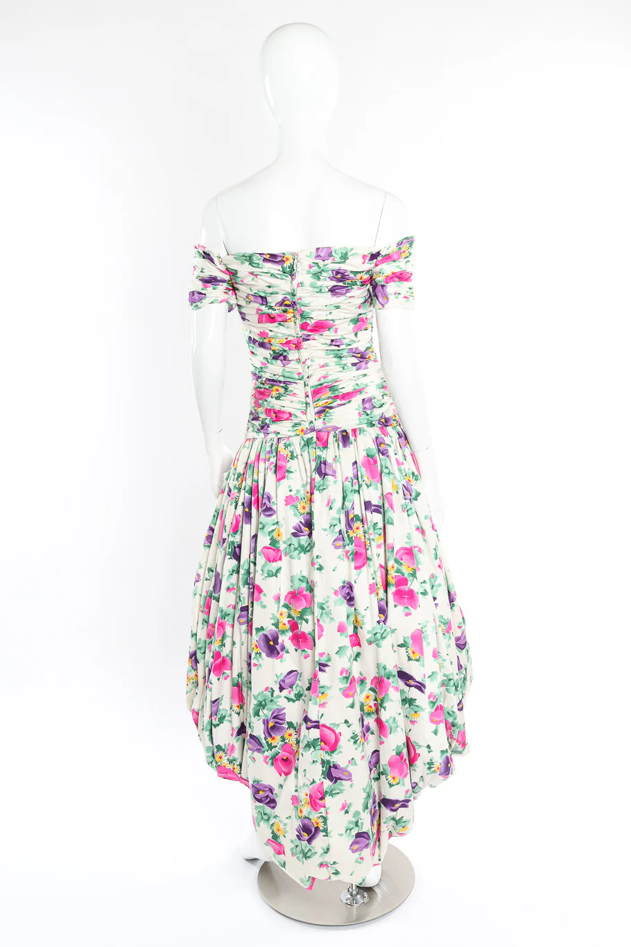 Ruched Bardot Bubble Dress - Image 4