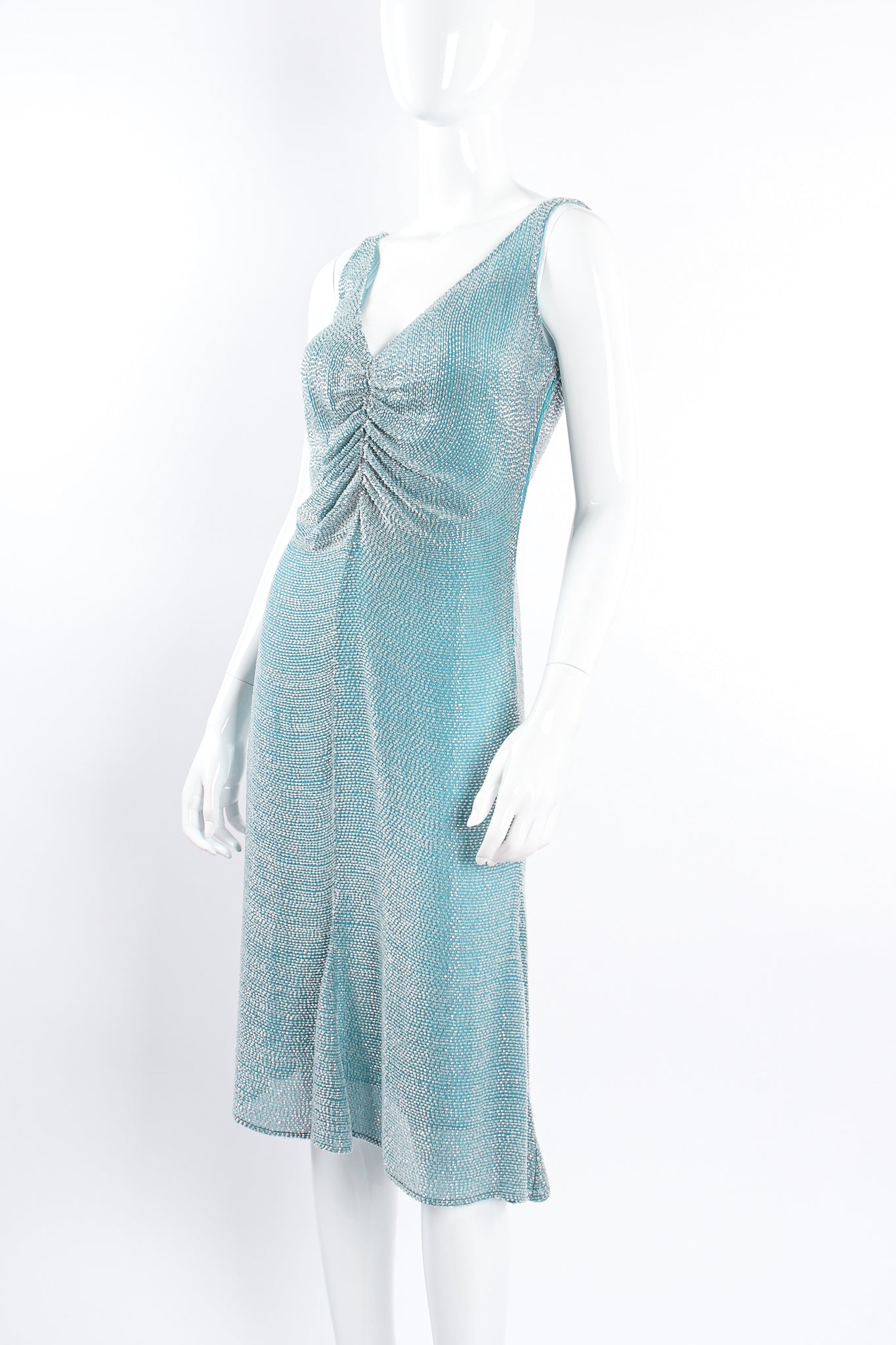 Beaded Ruched Bodice Dress