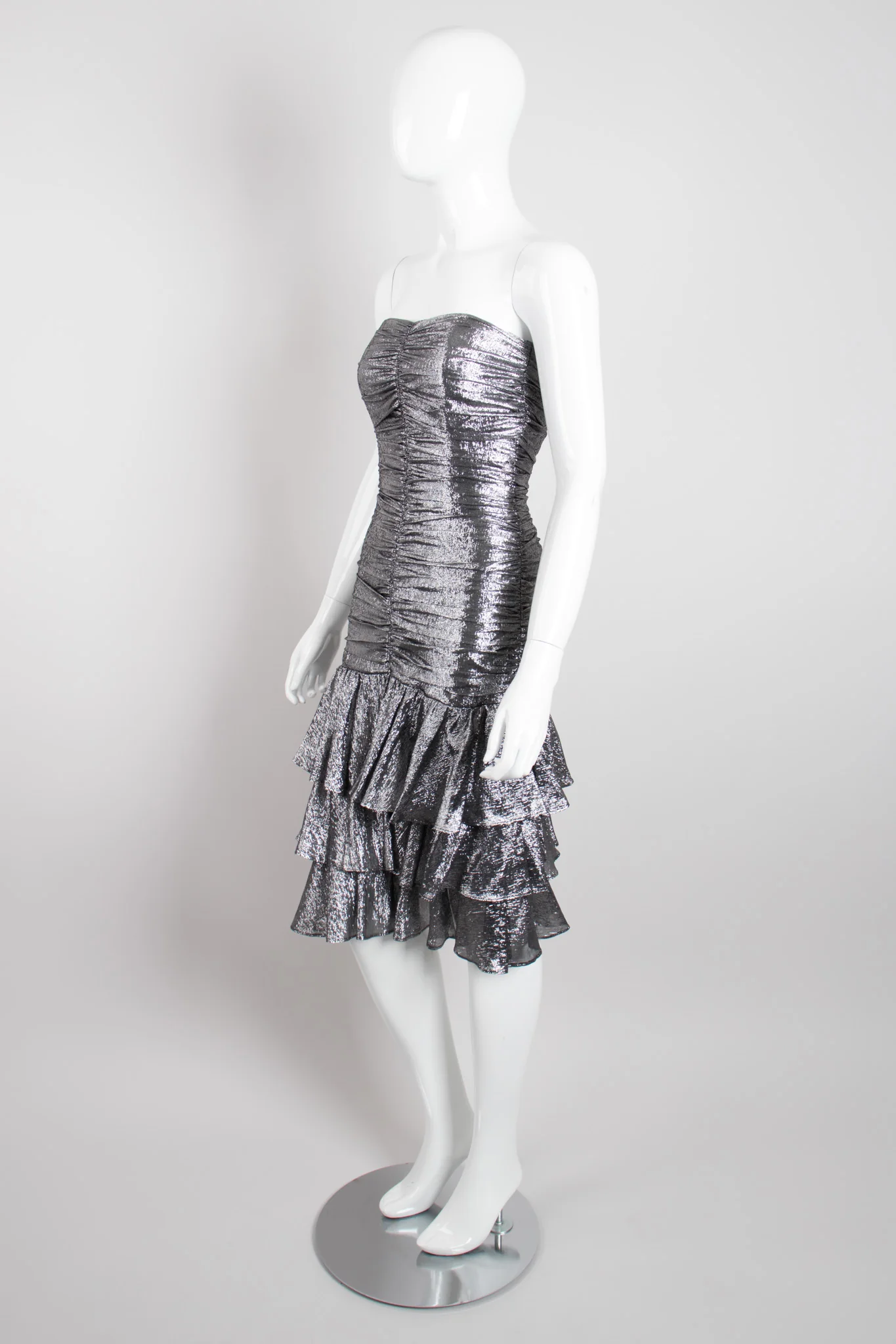 Ruched Lamé Disco Dress - Image 3