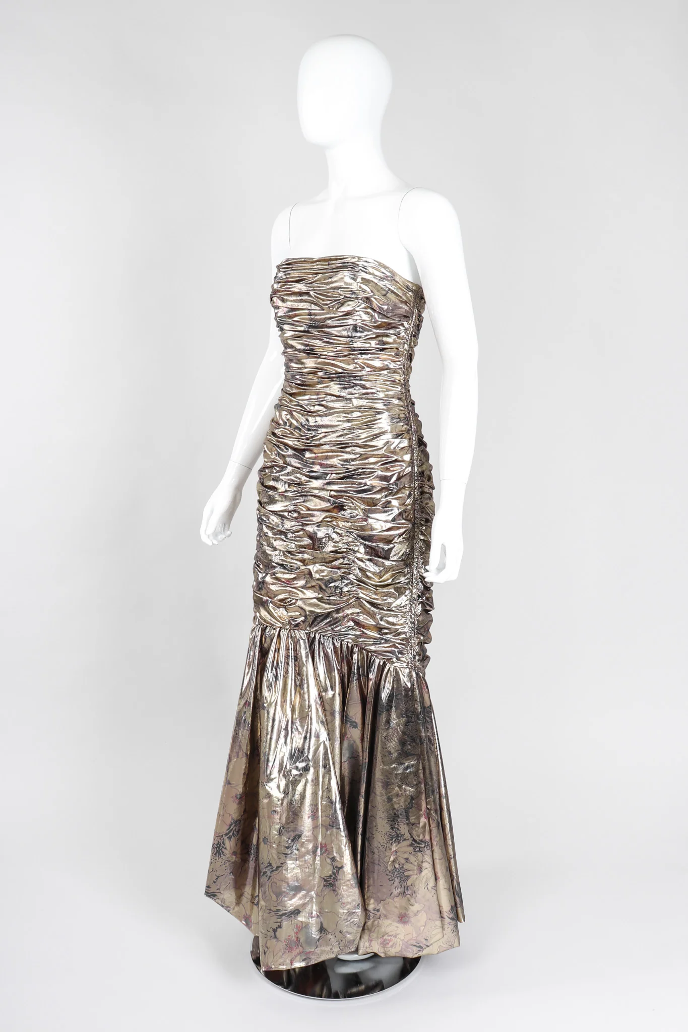 Ruched Liquid Gold Gown - Image 3