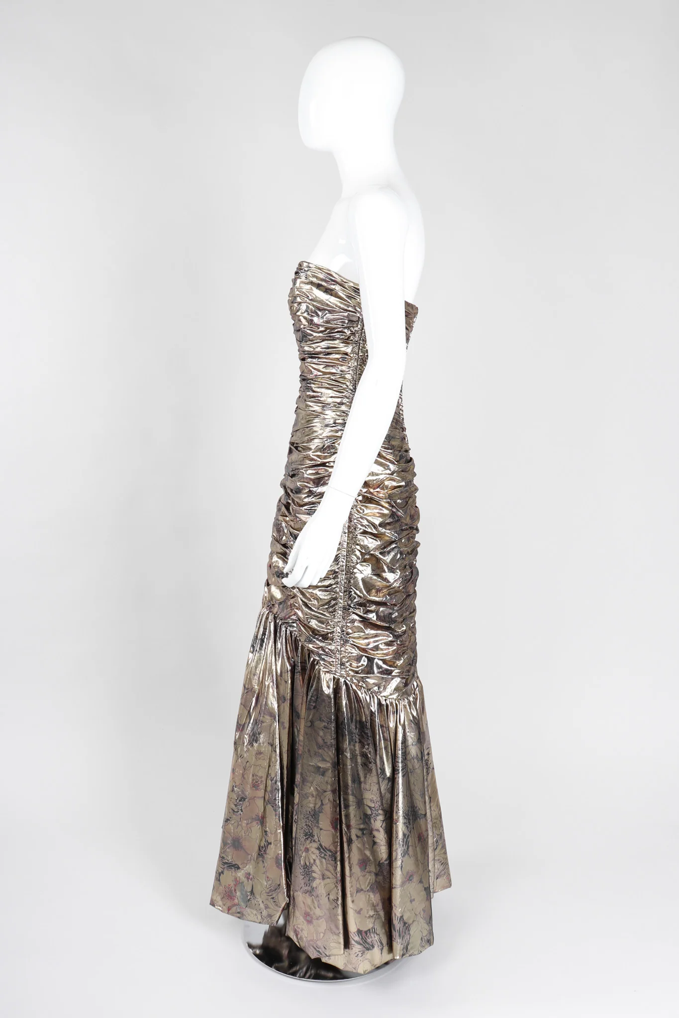 Ruched Liquid Gold Gown - Image 4