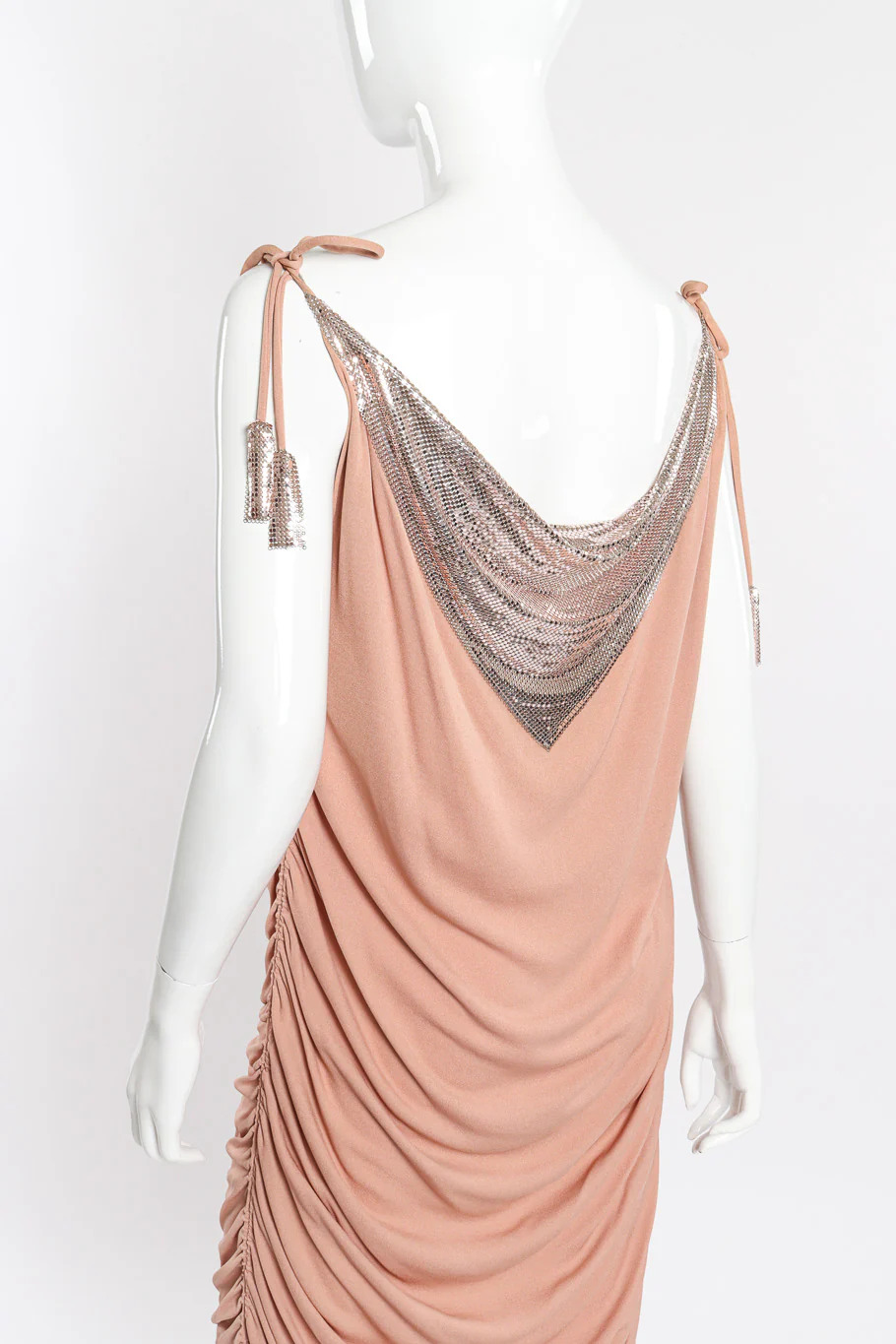 Ruched Metal Mesh Jersey Gown - Image 5