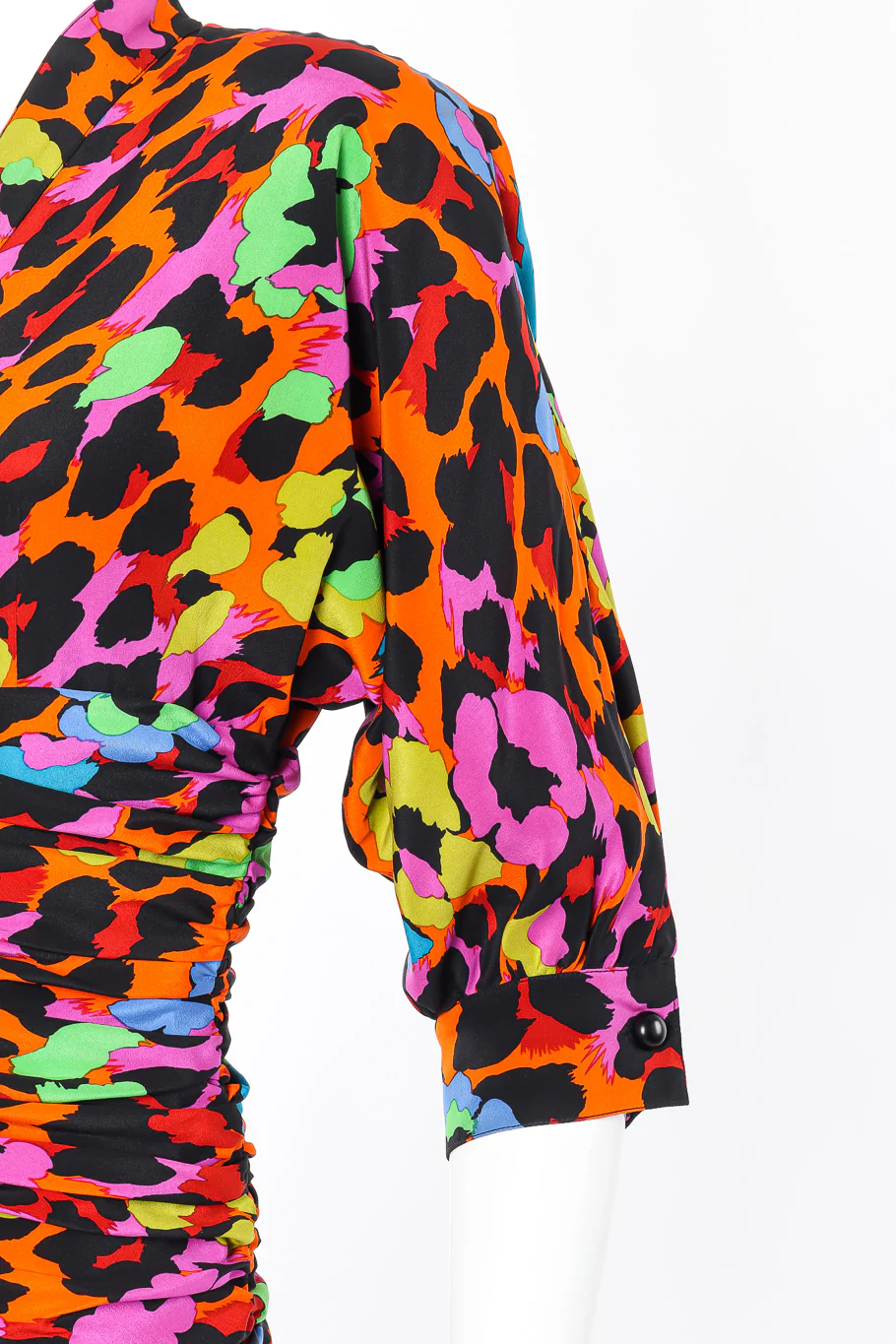 Ruched Neon Leopard Dress - Image 4