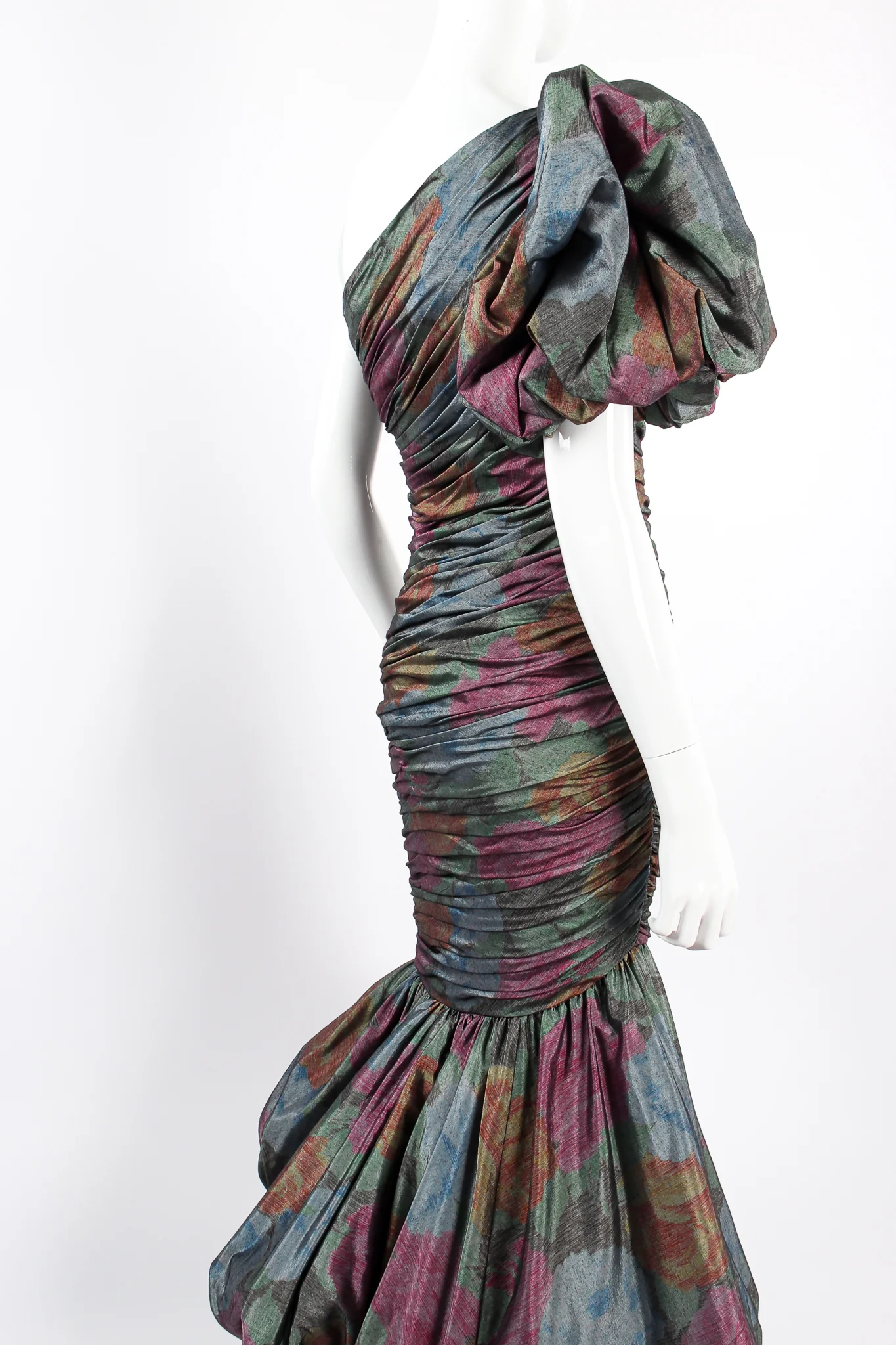 Ruched One-Shoulder Bubble Gown - Image 2