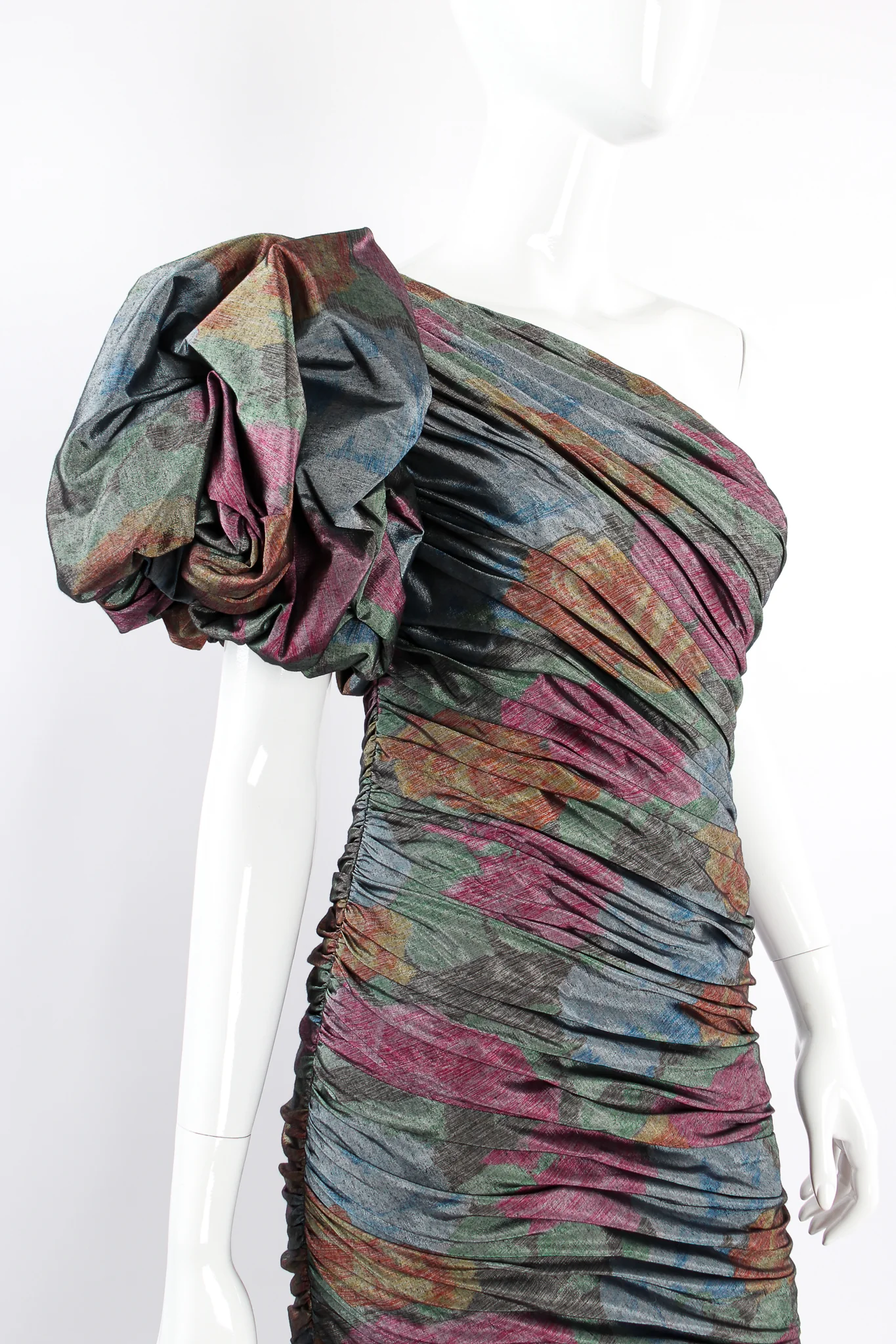 Ruched One-Shoulder Bubble Gown - Image 3