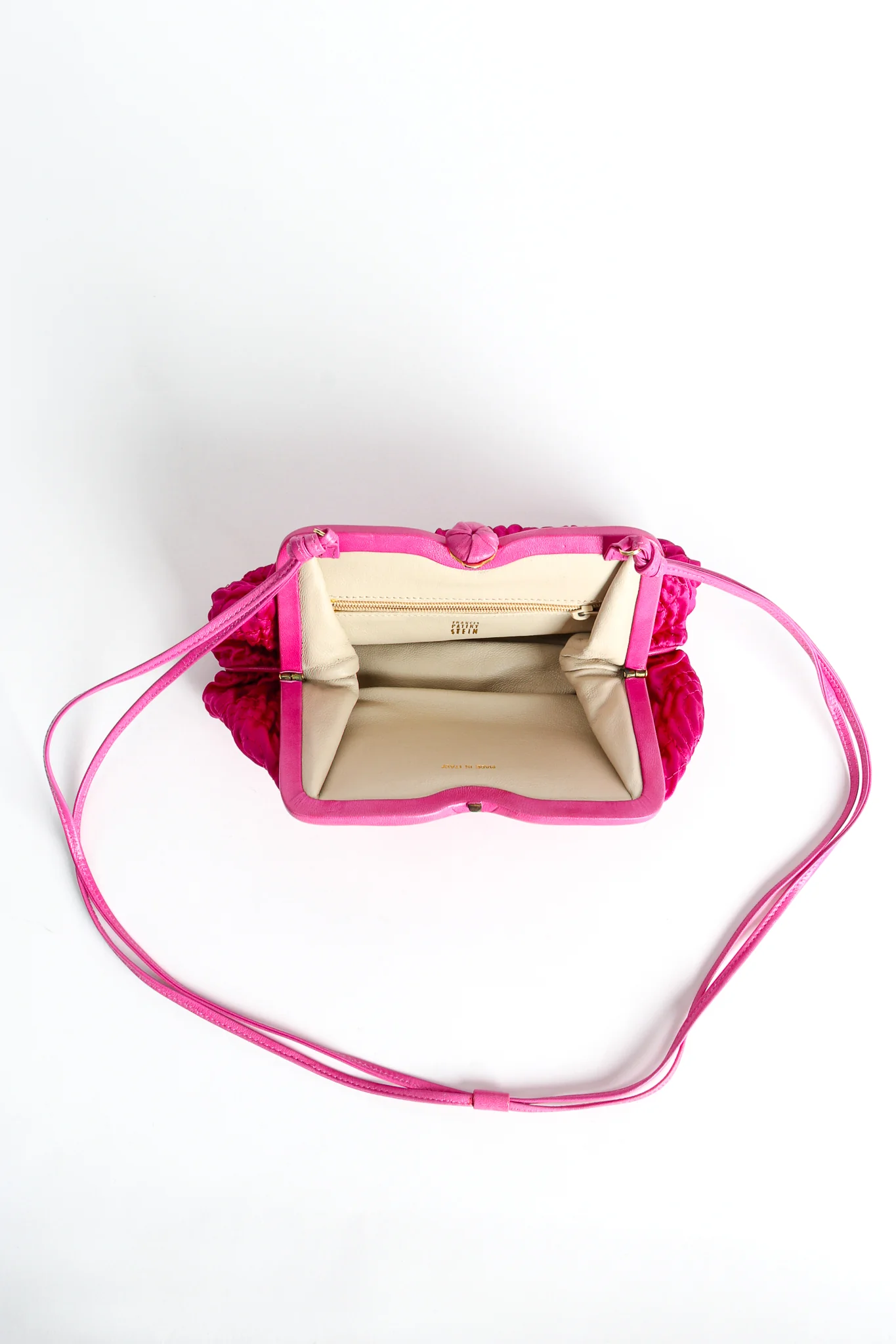 Fuchsia Ruched Satin Shoulder Bag - Image 9