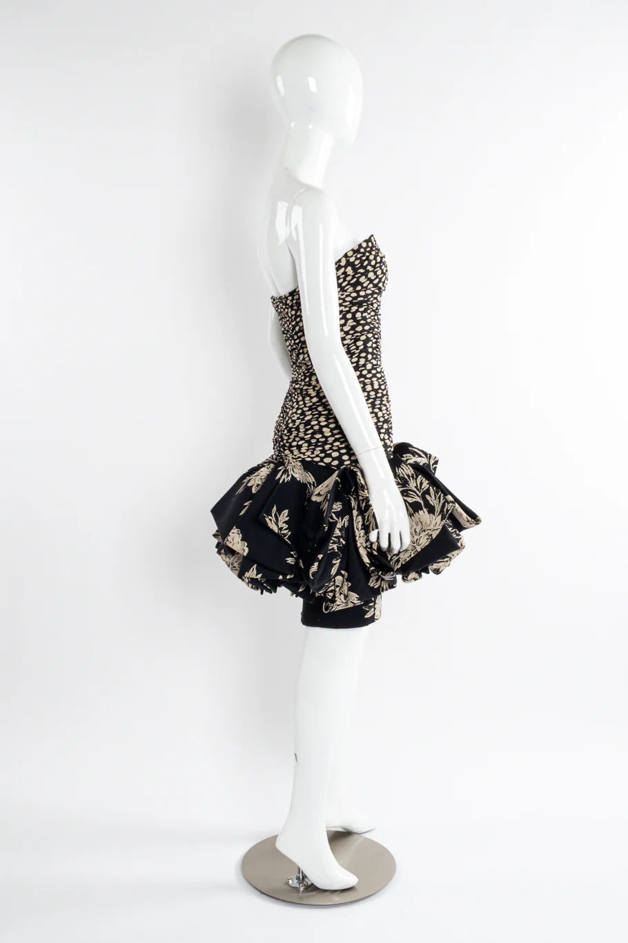 Ruched Spot Flounce Dress - Image 3