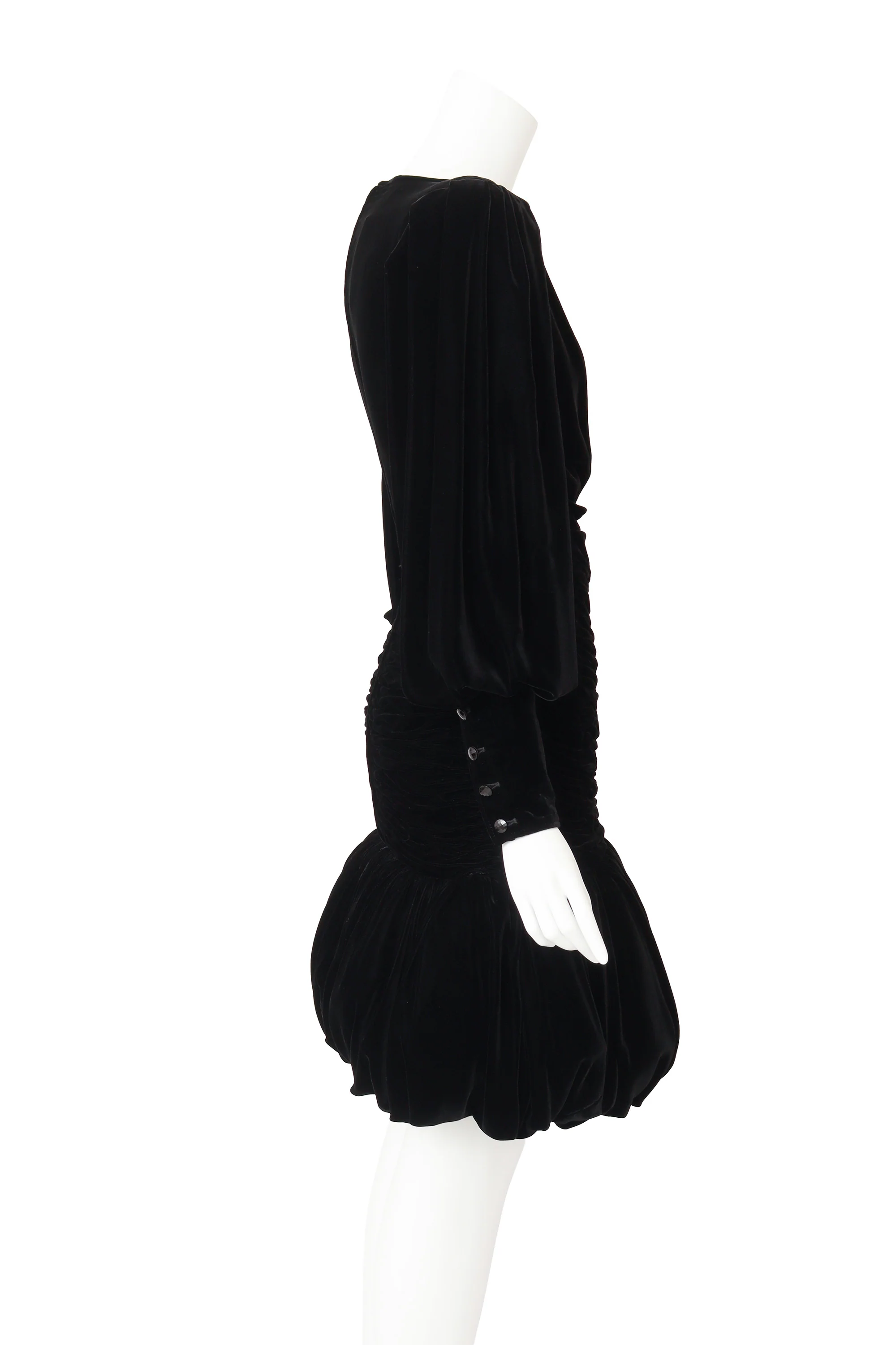 Ruched Velvet Bubble Dress - Image 3