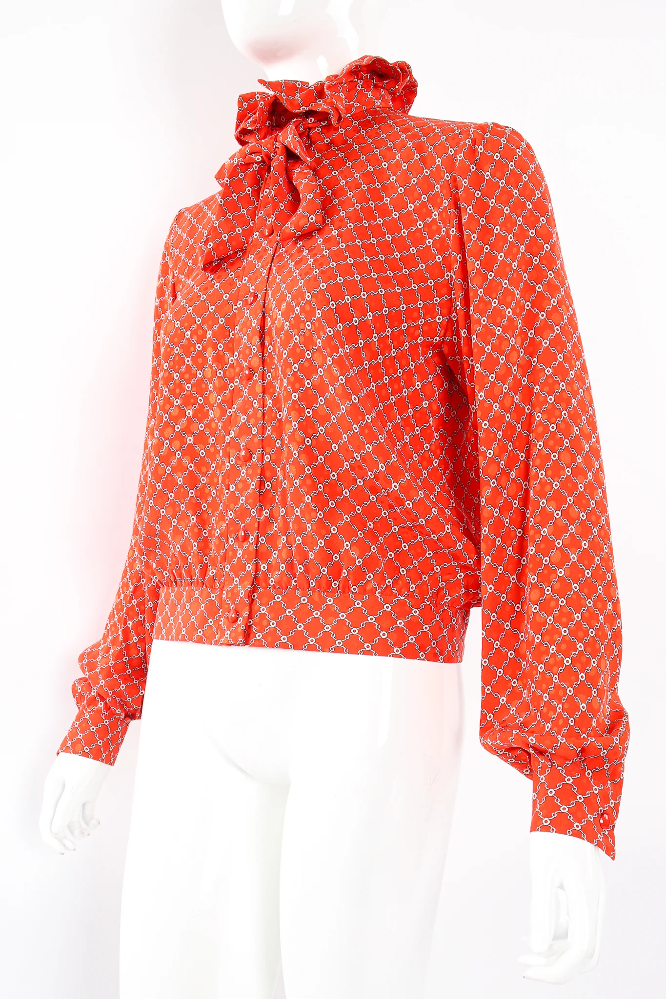 Ruffle Collar Silk Blouse - Image 2