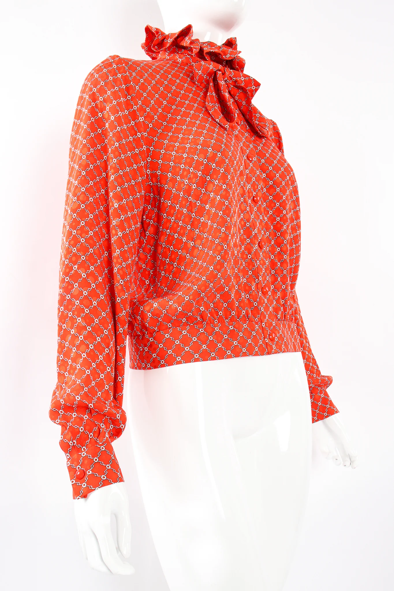 Ruffle Collar Silk Blouse - Image 3
