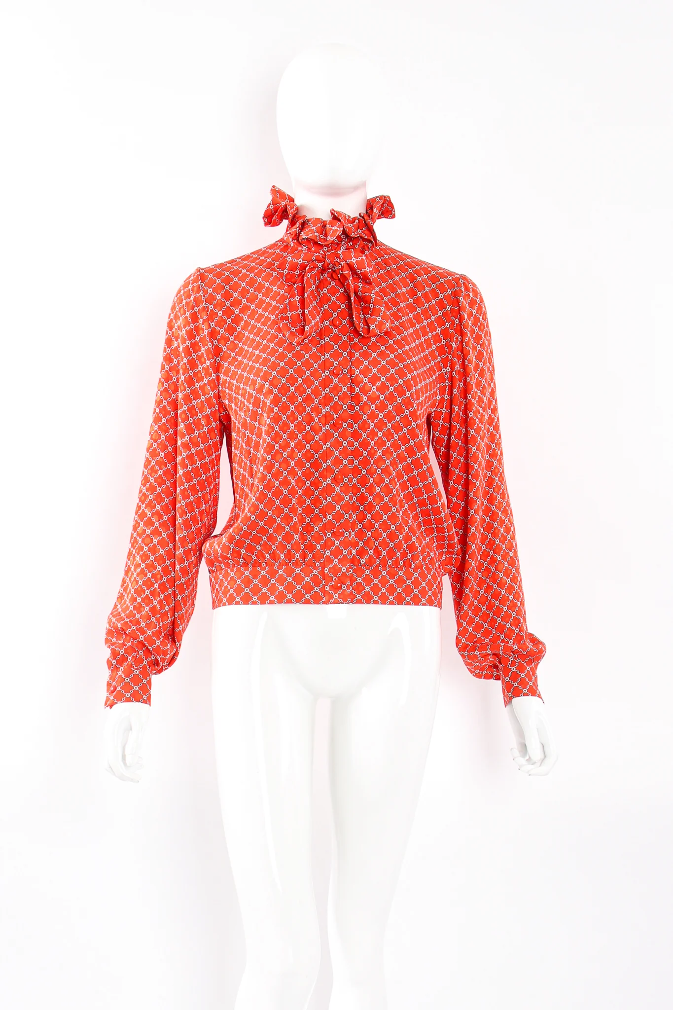 Ruffle Collar Silk Blouse - Image 5