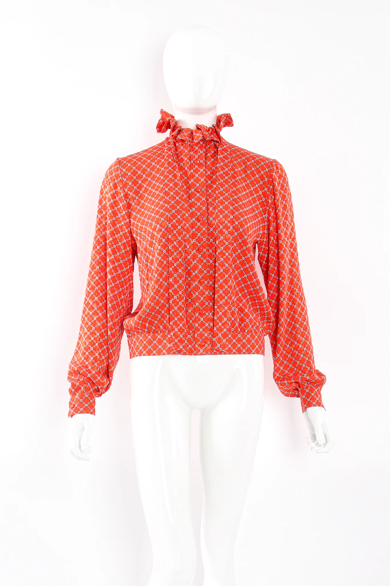 Ruffle Collar Silk Blouse - Image 6