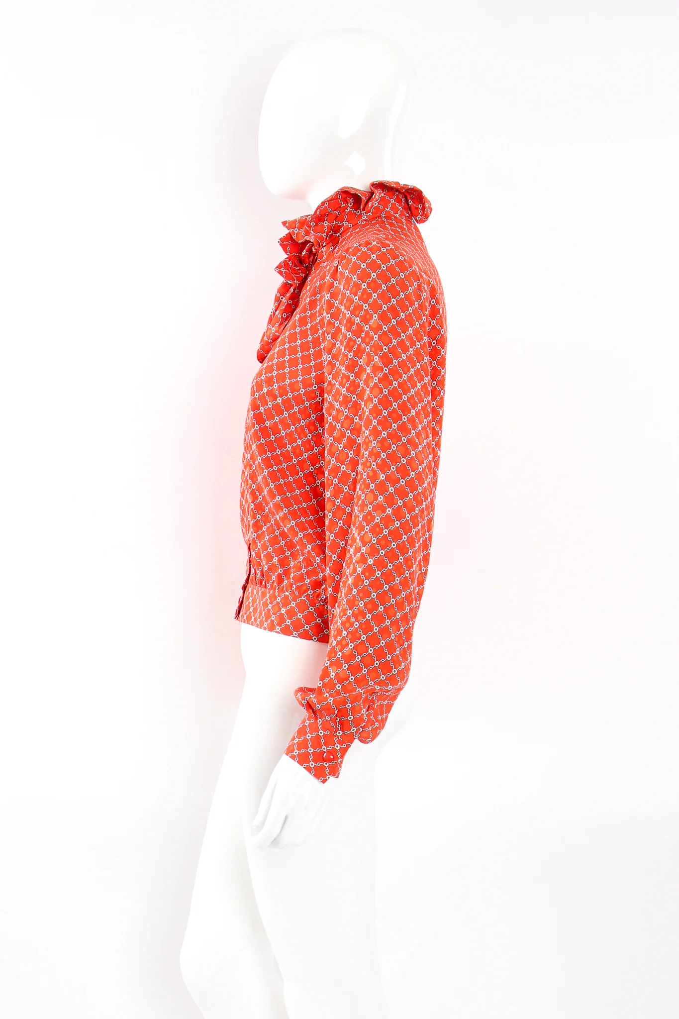 Ruffle Collar Silk Blouse - Image 7
