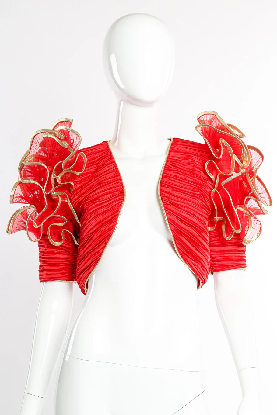 Ruffle Cropped Jacket - Image 4
