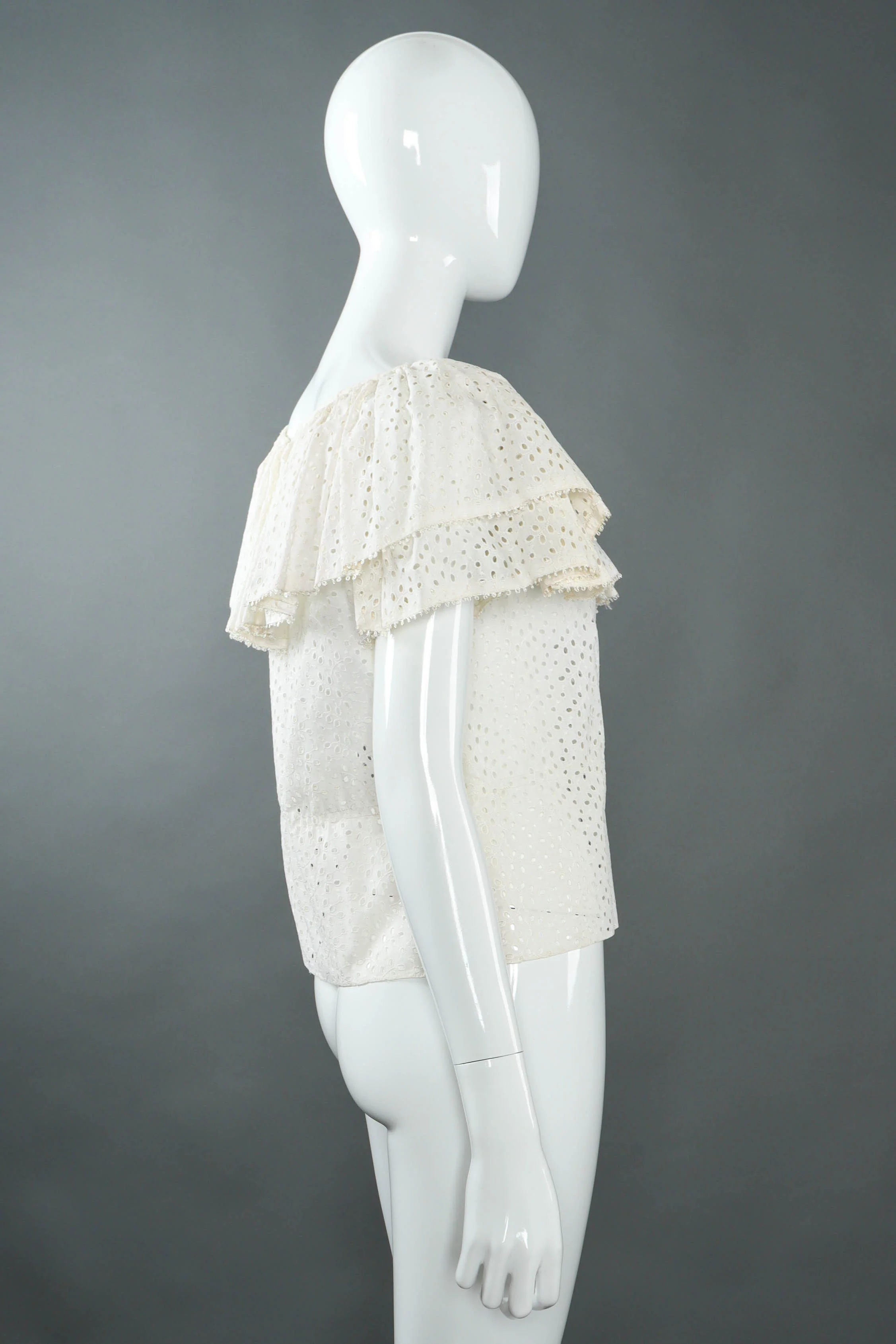 Ruffle Eyelet Asymmetrical Skirt Set - Image 6