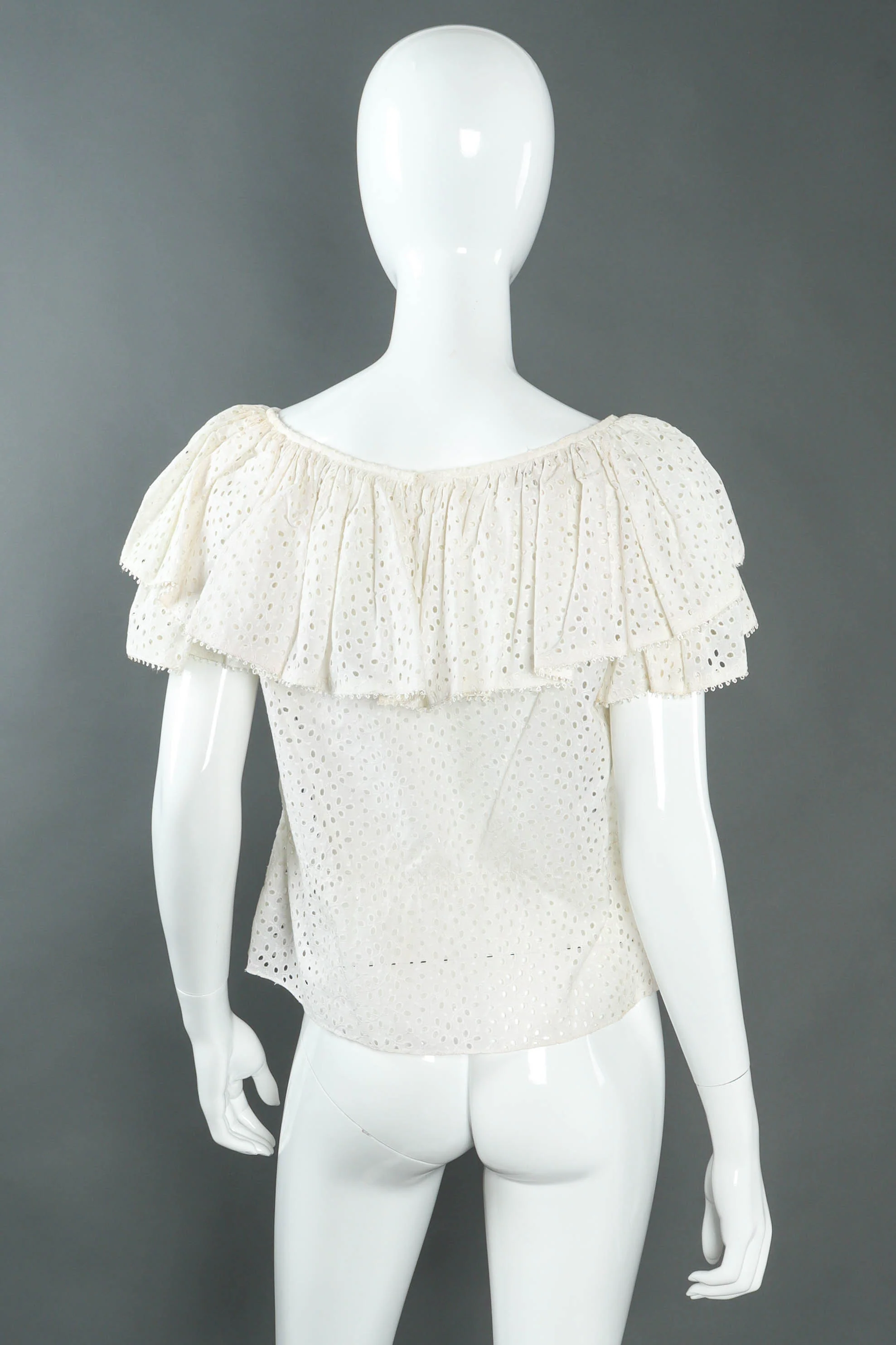 Ruffle Eyelet Asymmetrical Skirt Set - Image 7