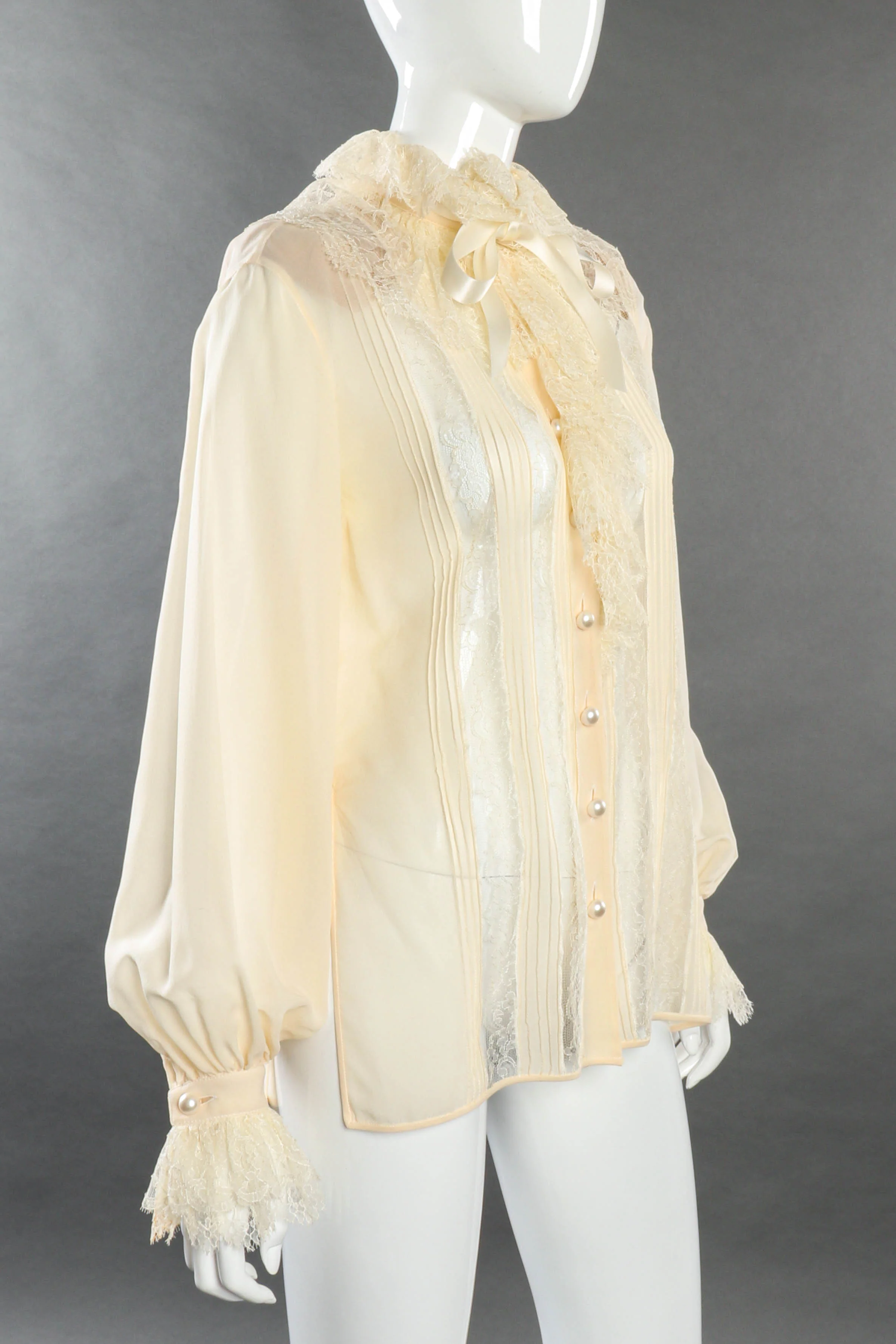 Ruffle Lace Silk Blouse - Image 2